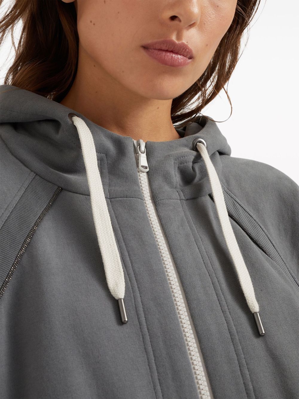 Brunello Cucinelli o1y0825 Hooded Sweatshirt in Lead Size L / US 10 / IT 46 - 2 Thumbnail