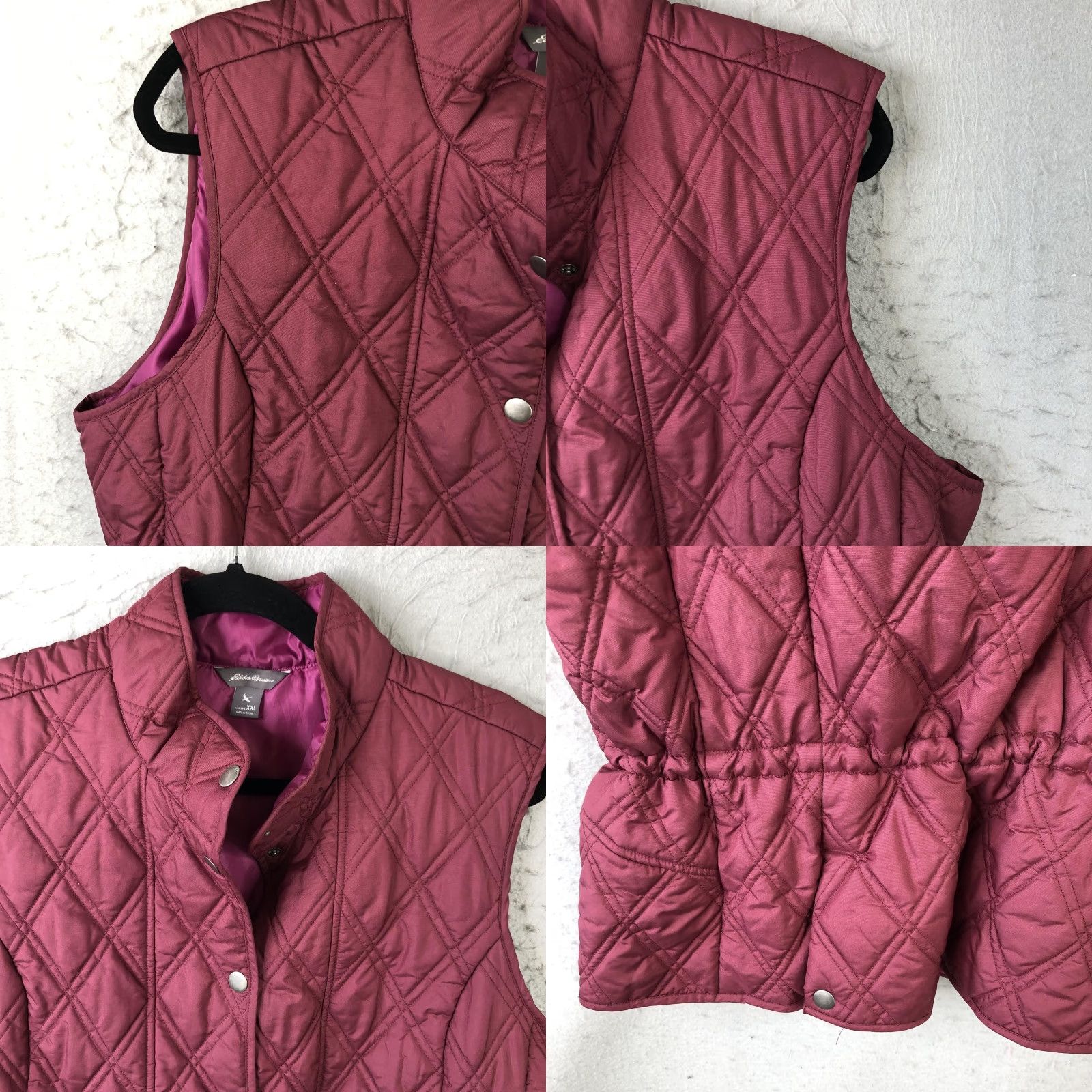 Eddie Bauer VEST Eddie Bauer Womens XXL Pink Quilted Snap Front Pockets Insulated Outdoor Size XXL / US 16-18 / IT 52-54 - 10 Thumbnail