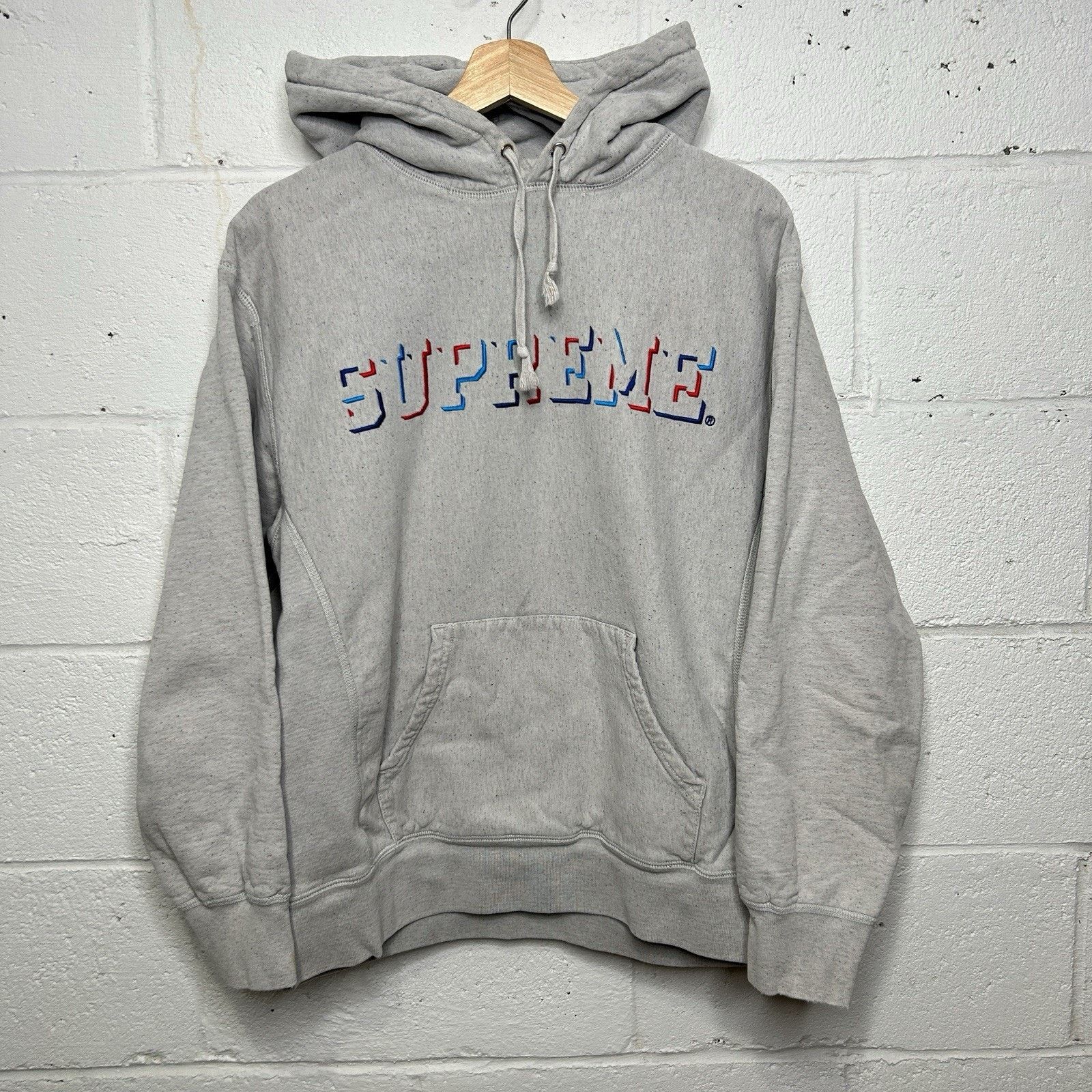 Supreme Supreme Drop Shadow Hooded Sweatshirt “Heather Gray” FW20 Size US M / EU 48-50 / 2 - 1 Thumbnail