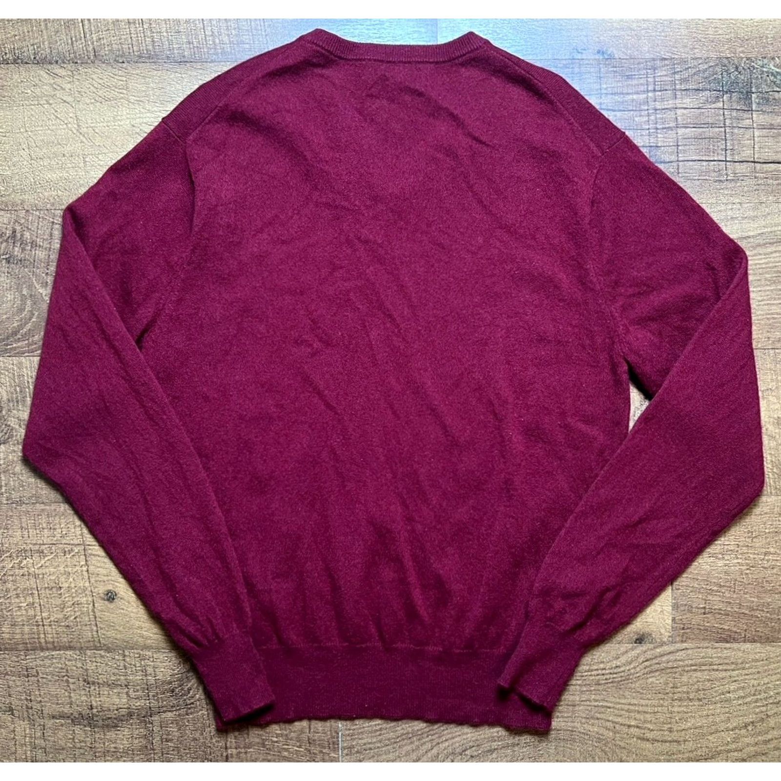Vintage Patrick James Reserve Mens Sweater Burgundy Red V-Neck 100% Cashmere Medium Knit Pullover Size US M / EU 48-50 / 2 - 3 Thumbnail