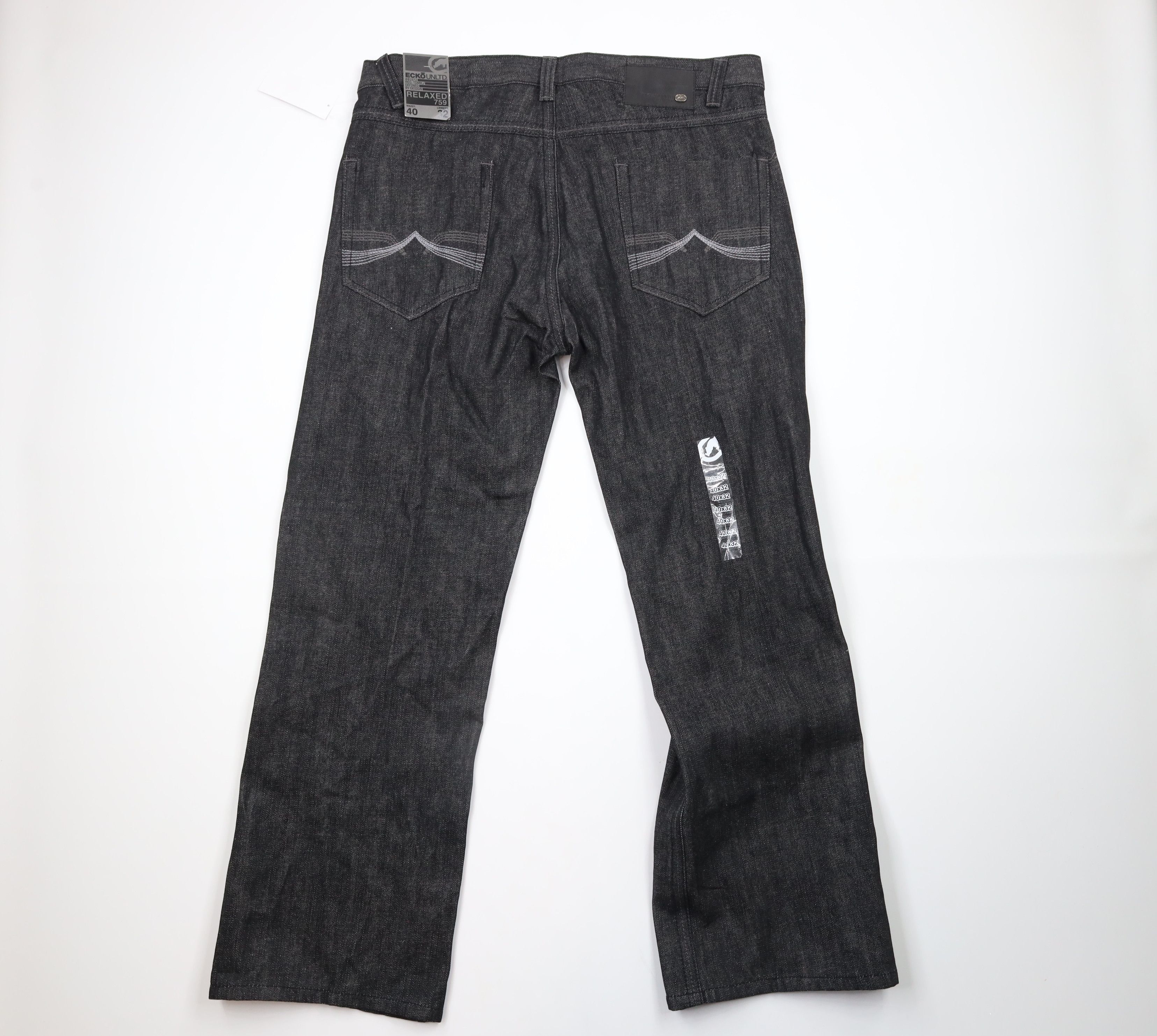 Ecko Unltd. × Vintage Deadstock Vintage Y2K Ecko Baggy Wide Leg Denim Jeans Black Size US 40 / EU 56 - 6 Thumbnail
