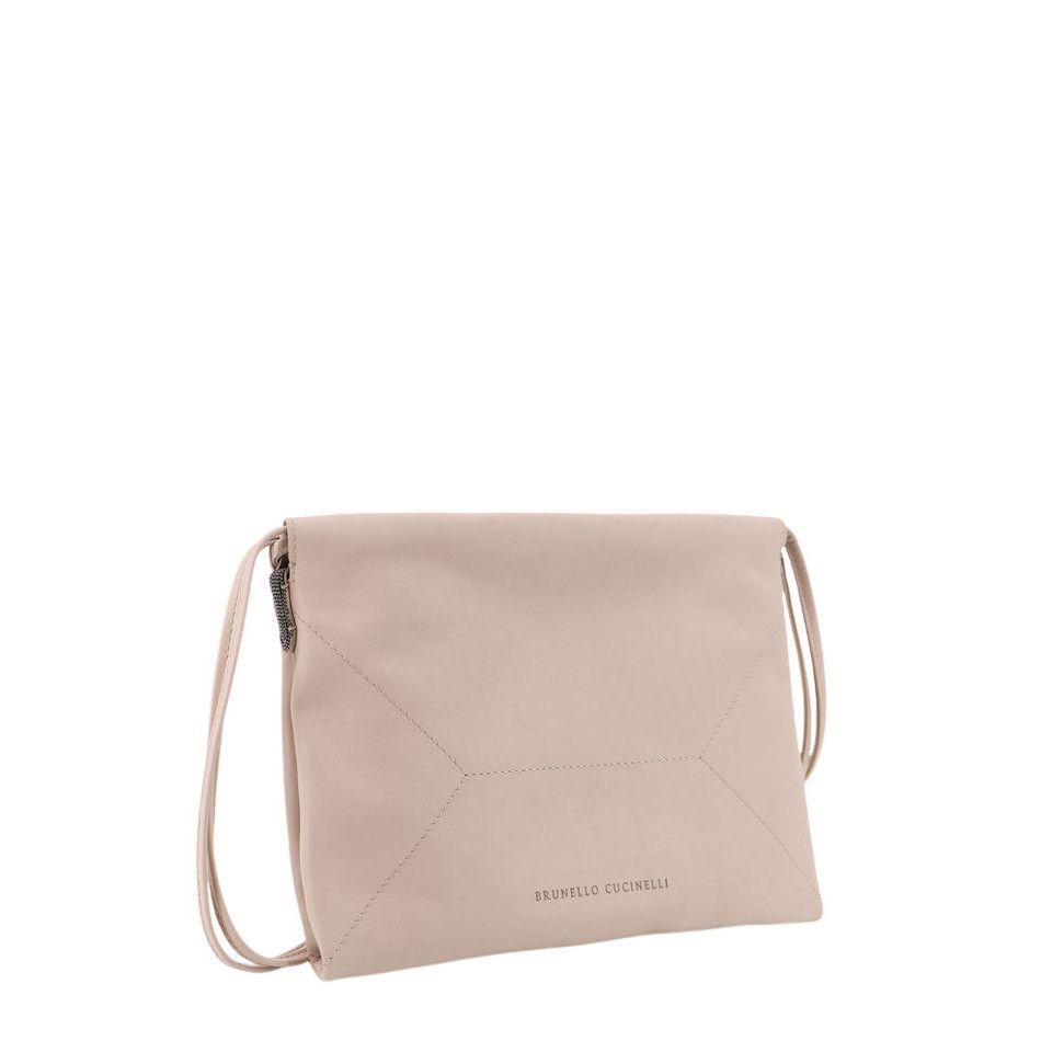 Brunello Cucinelli BRUNELLO CUCINELLI BC Duo $1850 Beige Leather Shoulder Bag N Size ONE SIZE - 3 Thumbnail