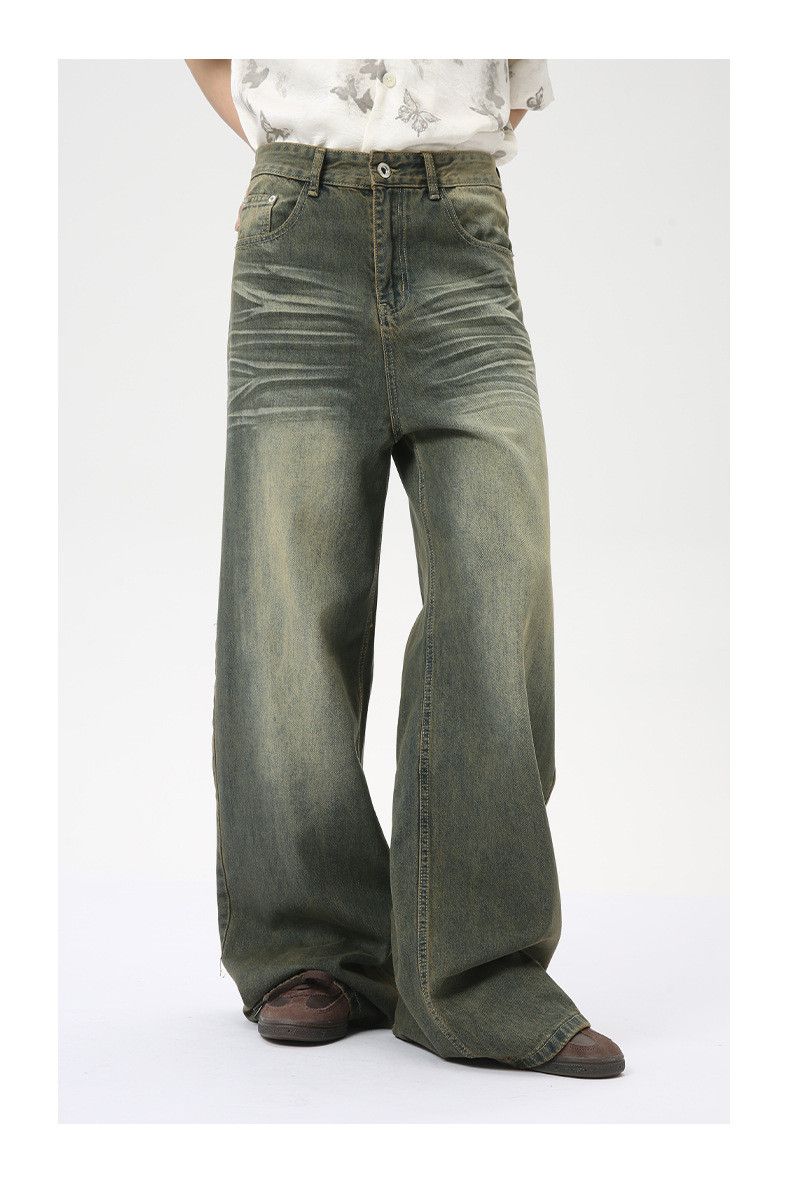 Japanese Brand American street retro distressed straight wide-leg jeans Size US 32 / EU 48 - 2 Thumbnail