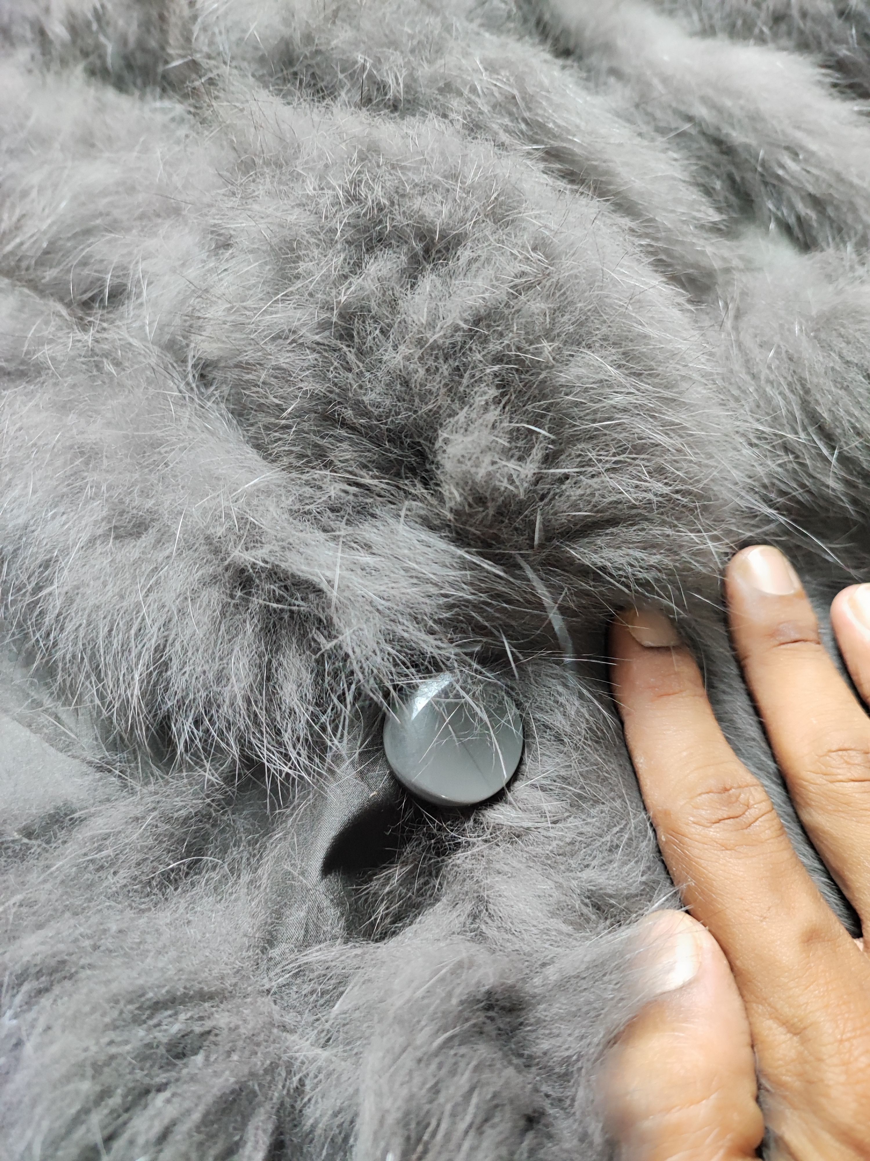 Le Grande Bleu (L.G.B.) Vintage Real Fur Bondage Coat Ravissant Size L / US 10 / IT 46 - 11 Thumbnail