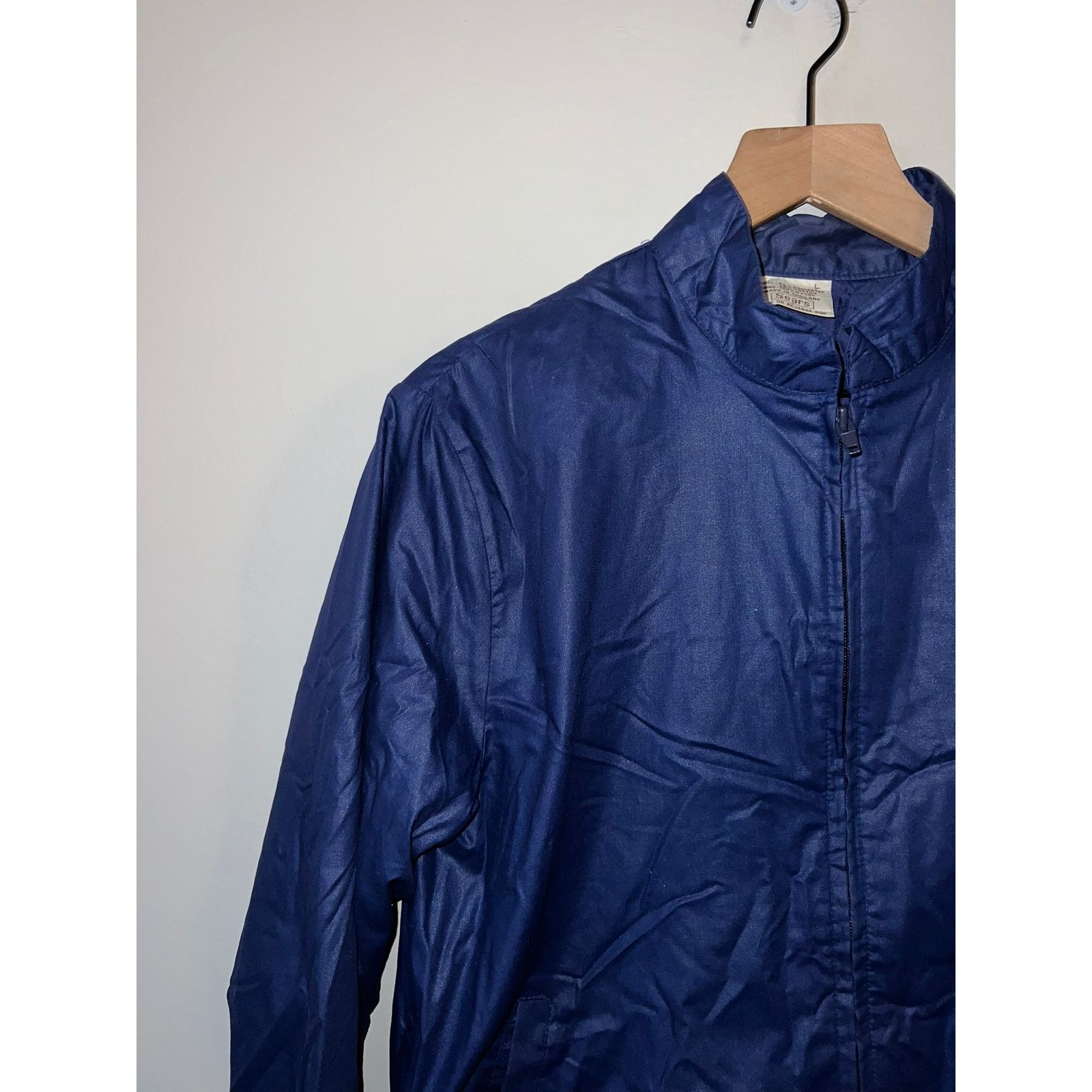 Sears Vintage Sears Jacket Shell Blue Polyester Outerwear 80s 70s Size US L / EU 52-54 / 3 - 3 Thumbnail