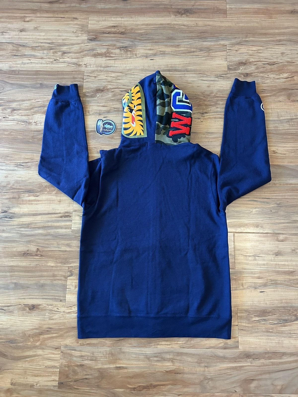 Bape Bape Navy/Green Camo Shark Full Zip Hoodie Size US XL / EU 56 / 4 - 6 Thumbnail