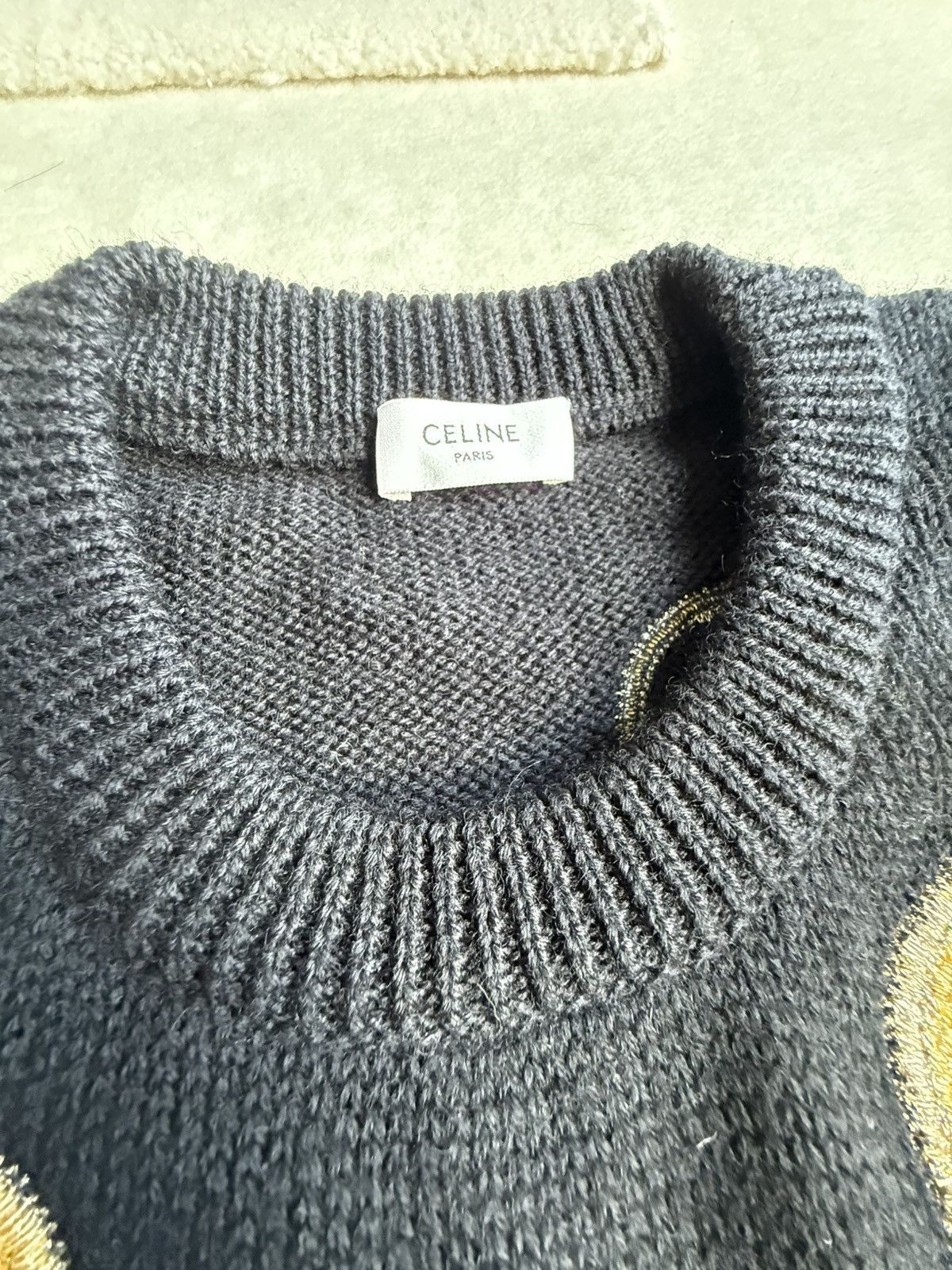 Celine × Hedi Slimane $1.6k Celine crew neck sweater with velvet circles M Hedi Size US M / EU 48-50 / 2 - 19 Thumbnail