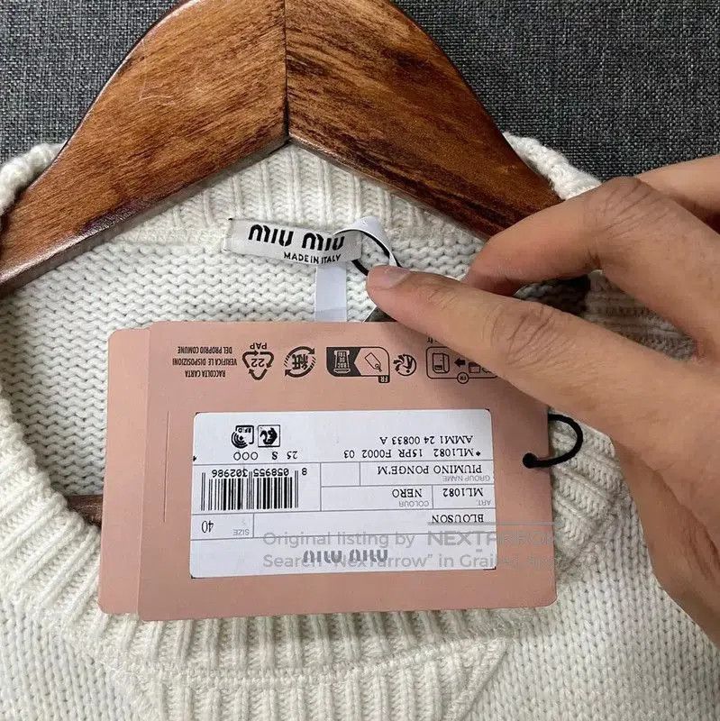 Miu Miu Miu Miu White Wool Cropped Sweater . Size L / US 10 / IT 46 - 5 Thumbnail
