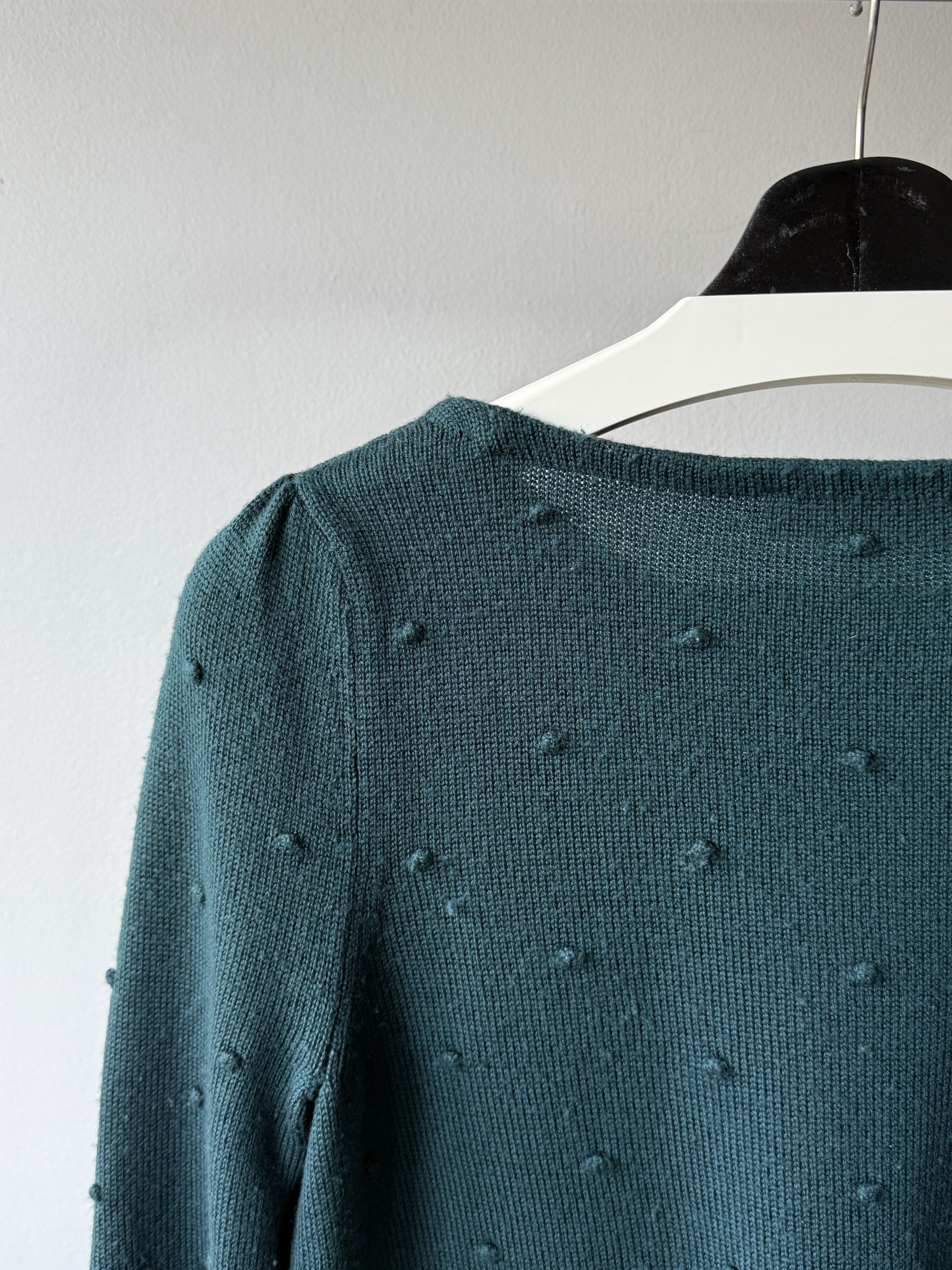 Sezane La Maille Sezane Green Merino Wool Popcorn Knitted Sweater Size S / US 4 / IT 40 - 7 Thumbnail