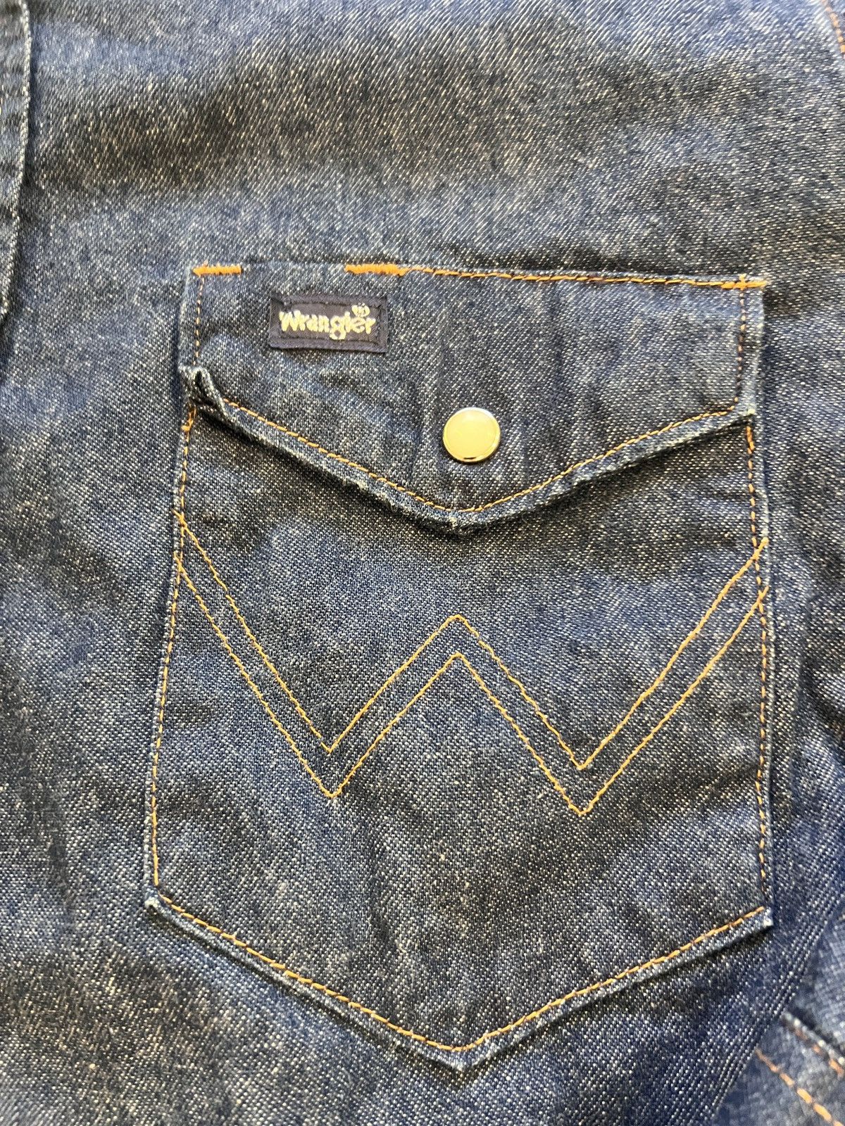 Vintage × Wrangler Vintage 80s Wrangler Denim Pearl Button Up Collared Shirt Size US XL / EU 56 / 4 - 5 Thumbnail