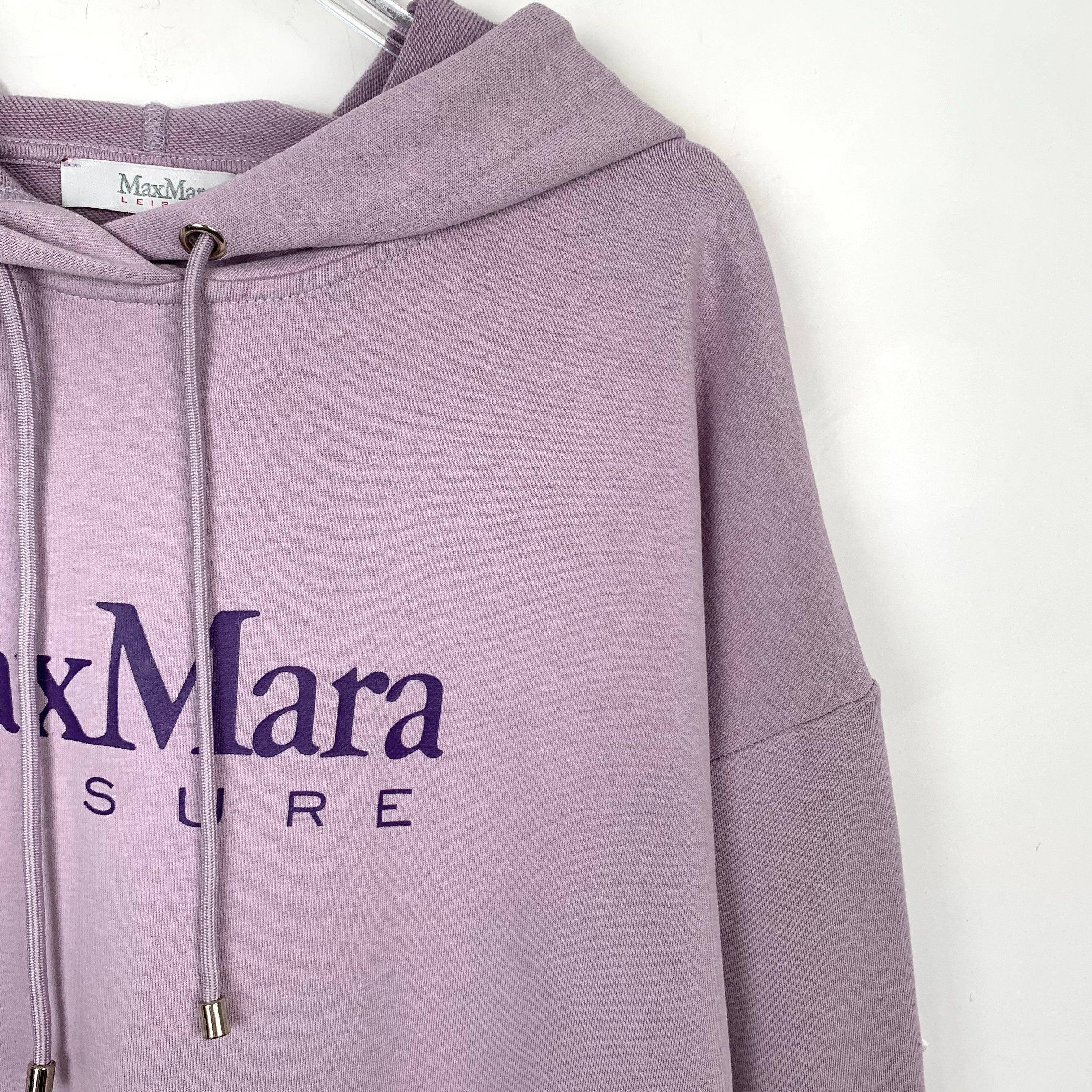 Max Mara MaxMara Hoodie – Purple Logo Print Cotton Hoodie (Size XS) Size XS / US 0-2 / IT 36-38 - 6 Thumbnail
