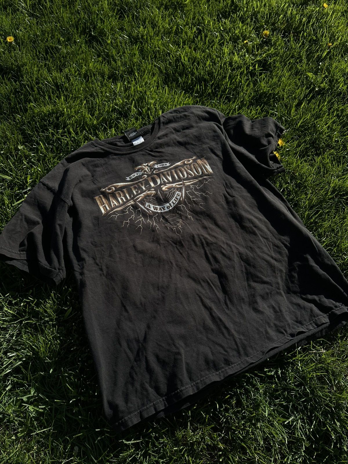 Harley Davidson Y2K Harley Davidson lightning 2004 Black Tee Size US XL / EU 56 / 4 - 3 Thumbnail