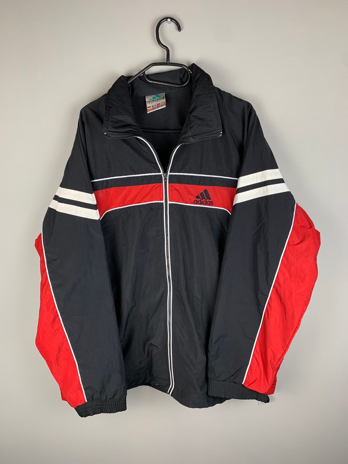 Pre-owned Adidas X Vintage Adidas Equipment Jacket In Black Red White