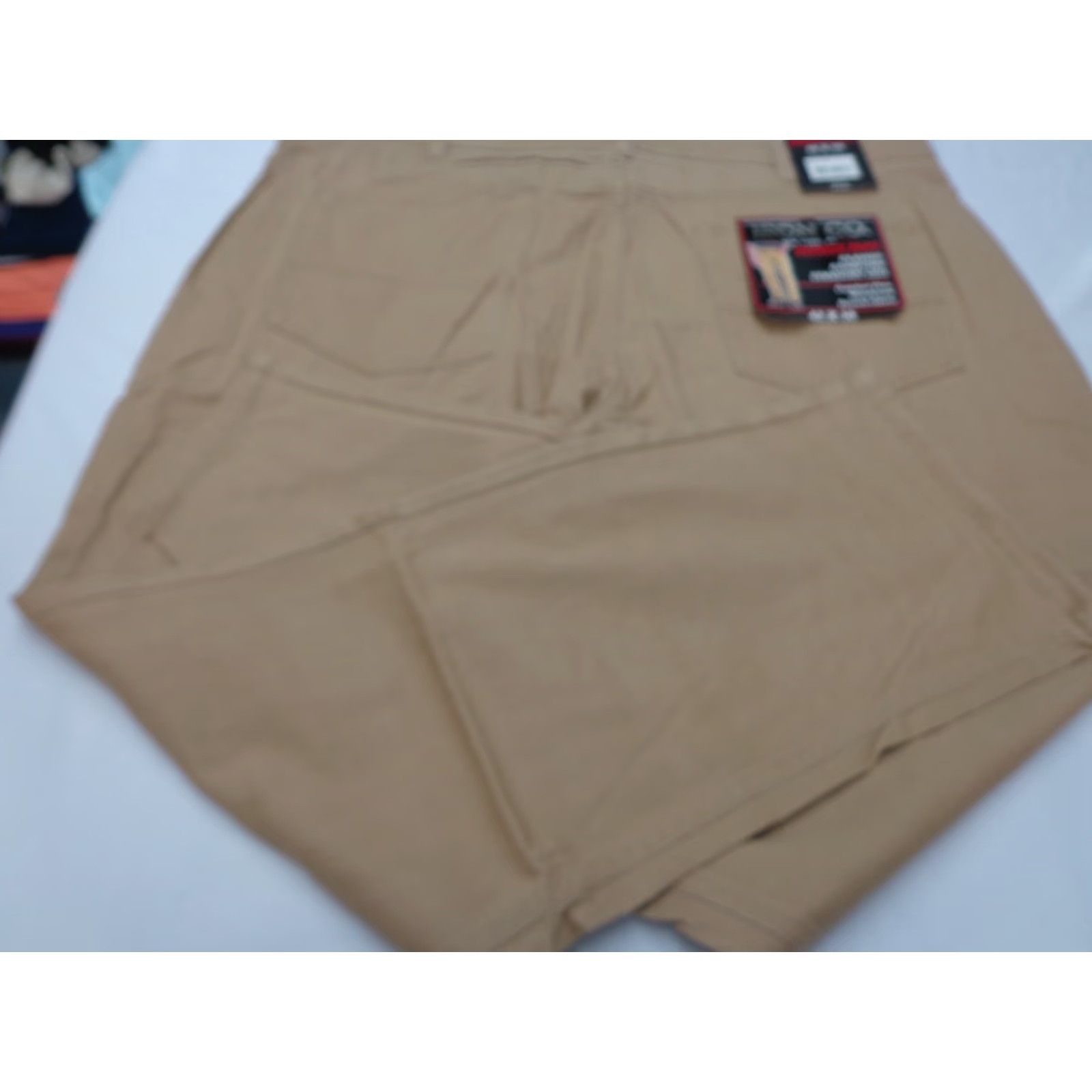 Vintage Iron Co. Men's Classic Stretch Comfort Patriot Pants Chino Straight 42 x 30 Beige Cotton Blend Flat Front Regular Inseam 30 Modern Iron Co Men Pants Size US 42 / EU 58 - 6 Thumbnail