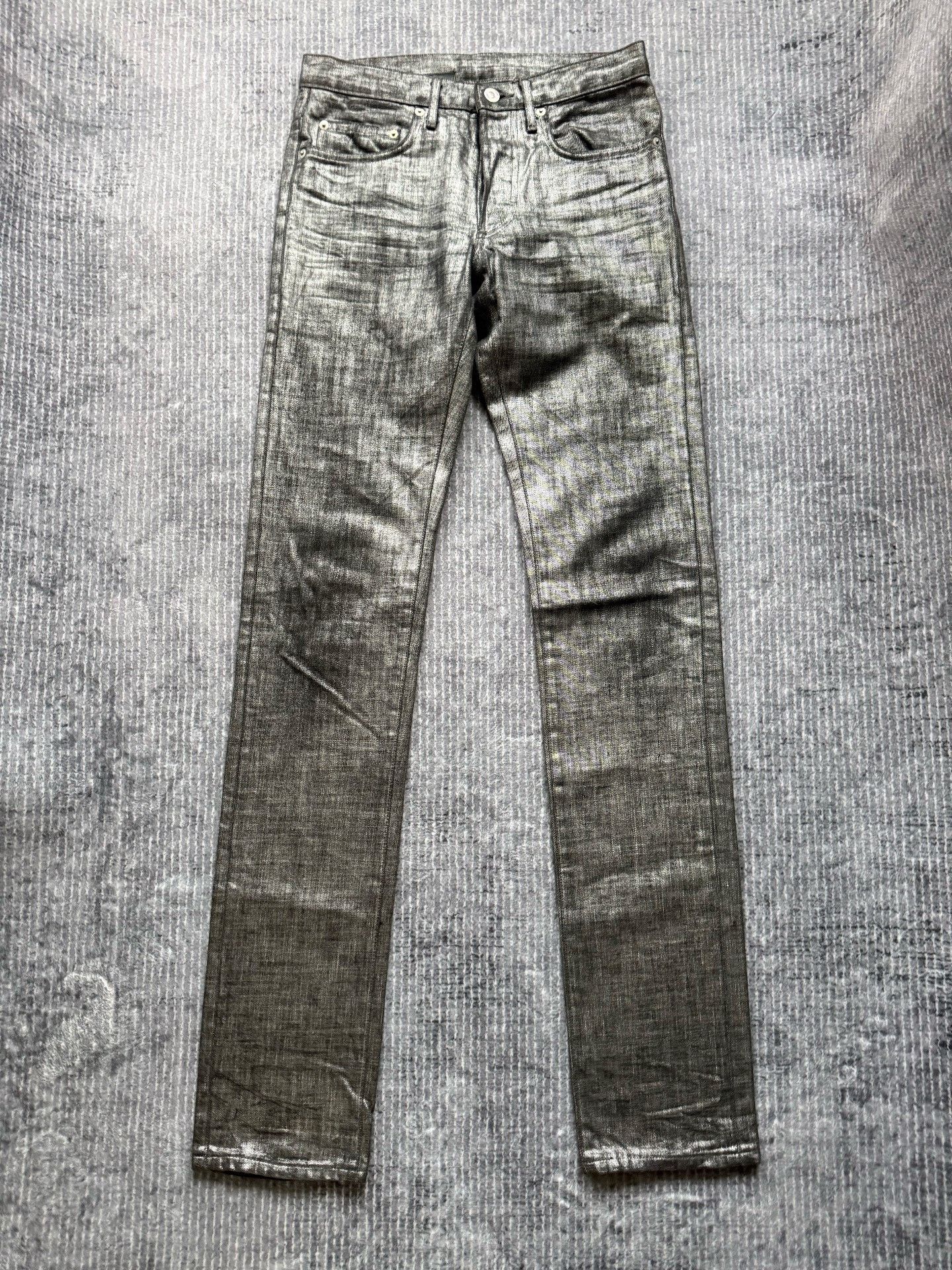Kris Van Assche Dior Homme 08SS Silver Coated Jeans Size US 27 - 1 Thumbnail