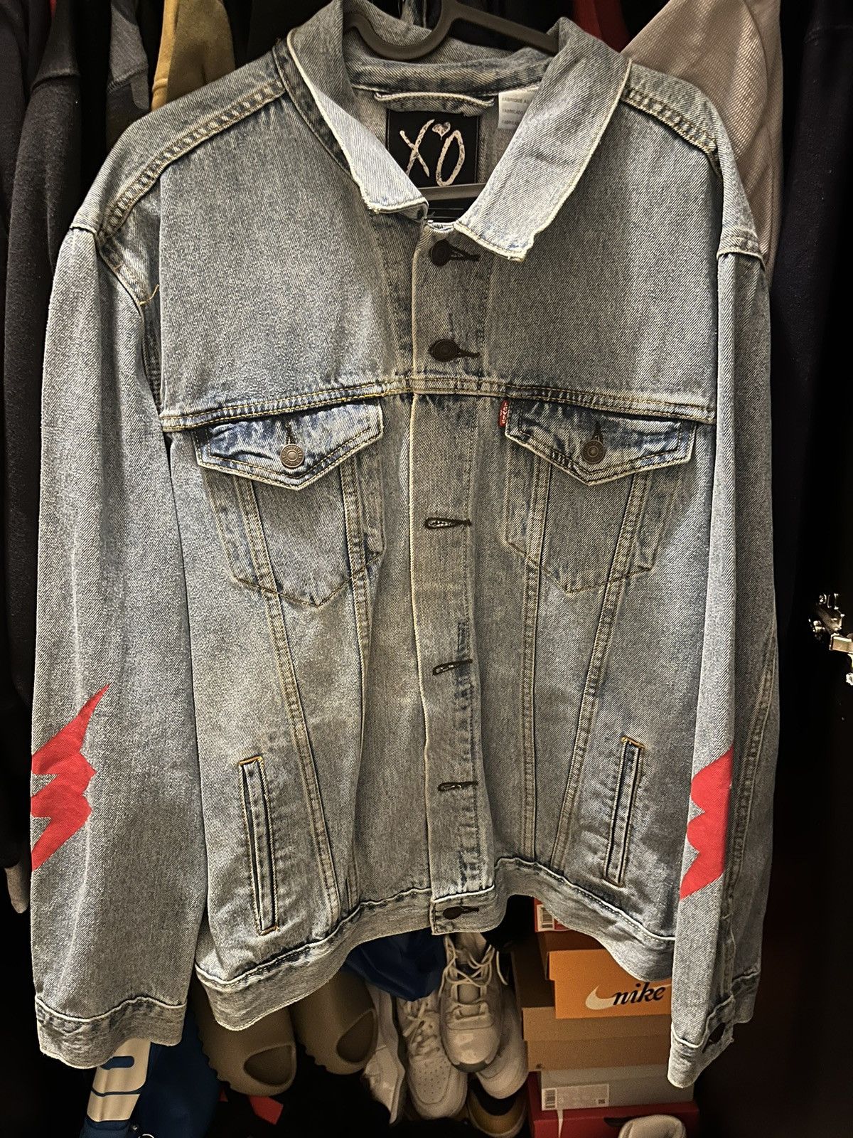 Image of Levis x The Weeknd Denim Jacket in Blue, Men's (Size XL)