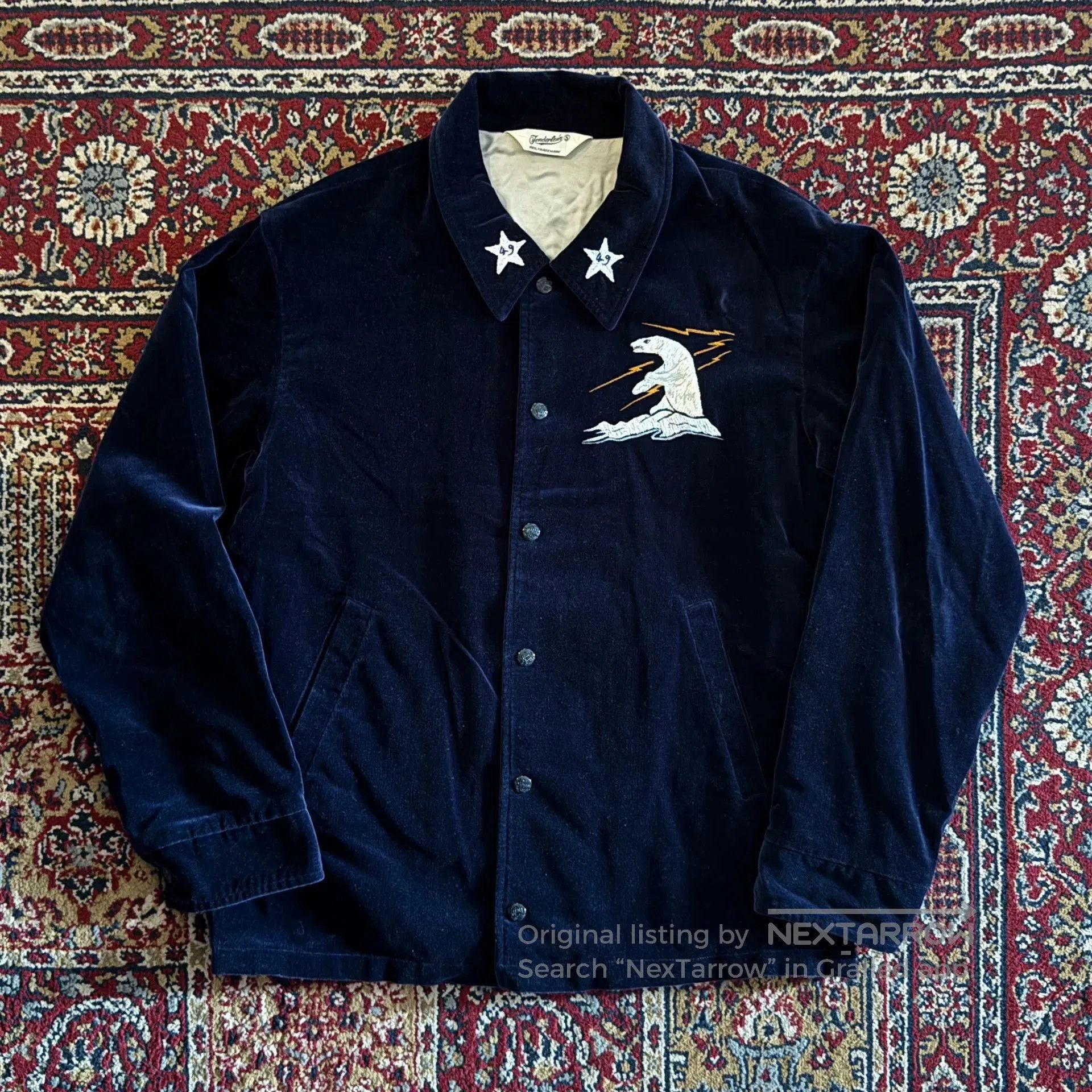 Tenderloin Tenderloin Navy Blue Velvet Coach Jacket. Size US S / EU 44-46 / 1 - 1 Thumbnail