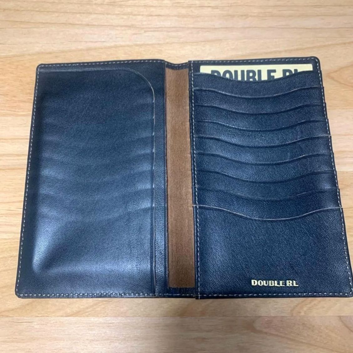 Ralph Lauren RRL Ralph Lauren Leather Card Case Logo Emboss Notebook Type Black New Wallet Unisex Leather Card Case Black 17cm 10.5cm Virginia? Size ONE SIZE - 2 Thumbnail