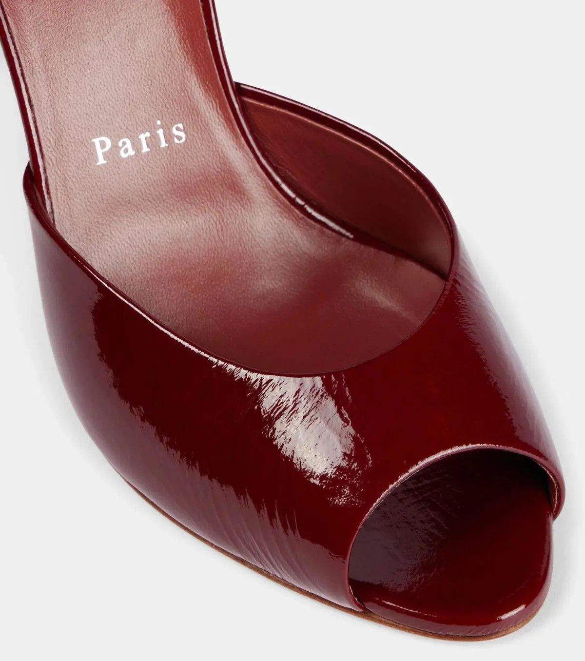 Christian Louboutin Me Dolly 85 Brownie Red Backless Sandal Mule Heel Pump 37.5 Size US 7.5 / IT 37.5 - 9 Thumbnail