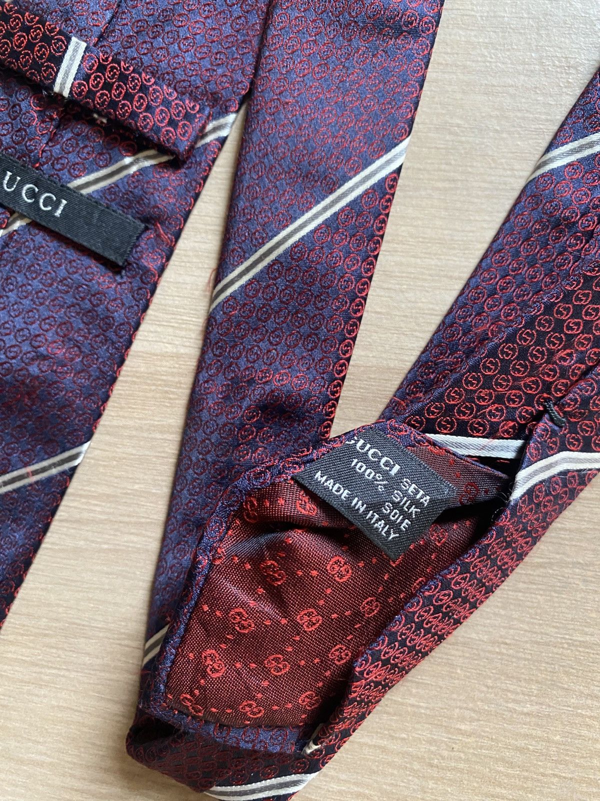 Gucci Gucci Silk Monogram Shimmering Tie Size ONE SIZE - 3 Thumbnail