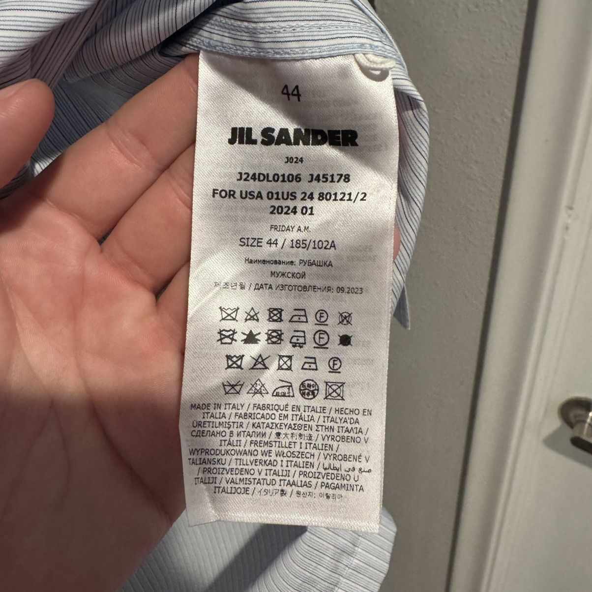 Jil Sander Light Blue Jil Sander Friday Shirt Short Sleeve Size 44/17.5 Size US XXL / EU 58 / 5 - 8 Thumbnail