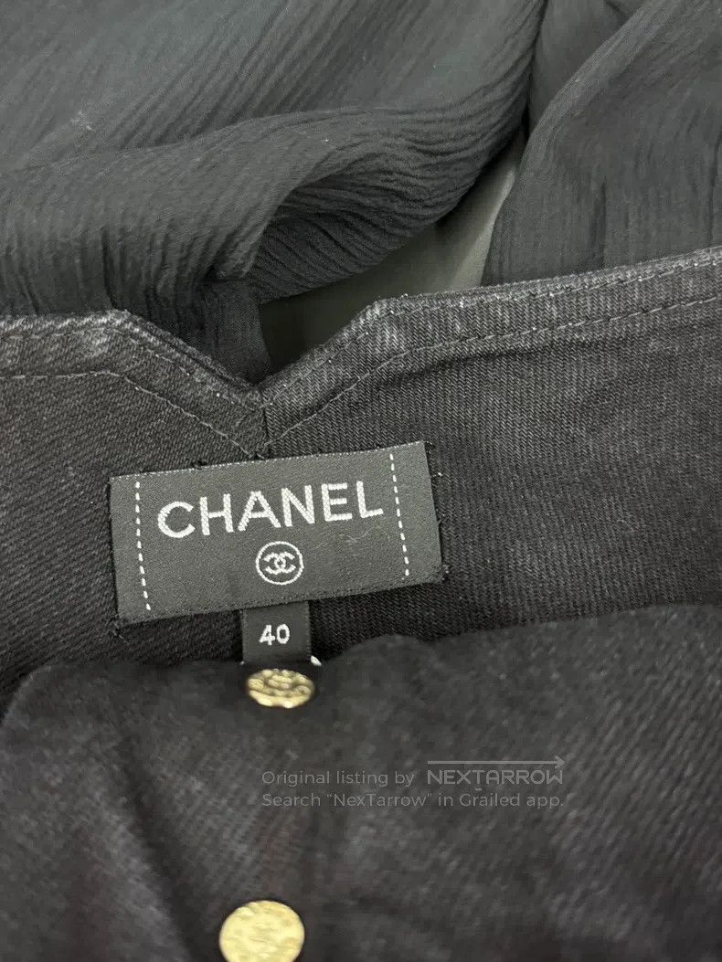 Chanel Chanel Black mesh stitched trousers Size 26" / US 2 / IT 38 - 4 Thumbnail