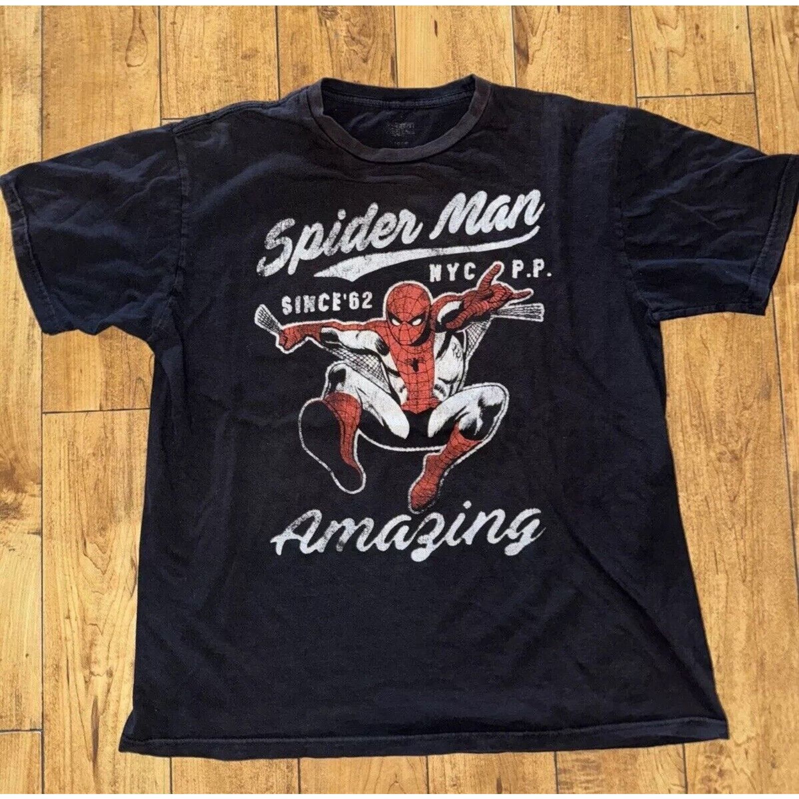 Marvel Comics × Vintage Amazing Spider Man T-Shirt Black 21x26 Large Size US L / EU 52-54 / 3 - 1 Thumbnail