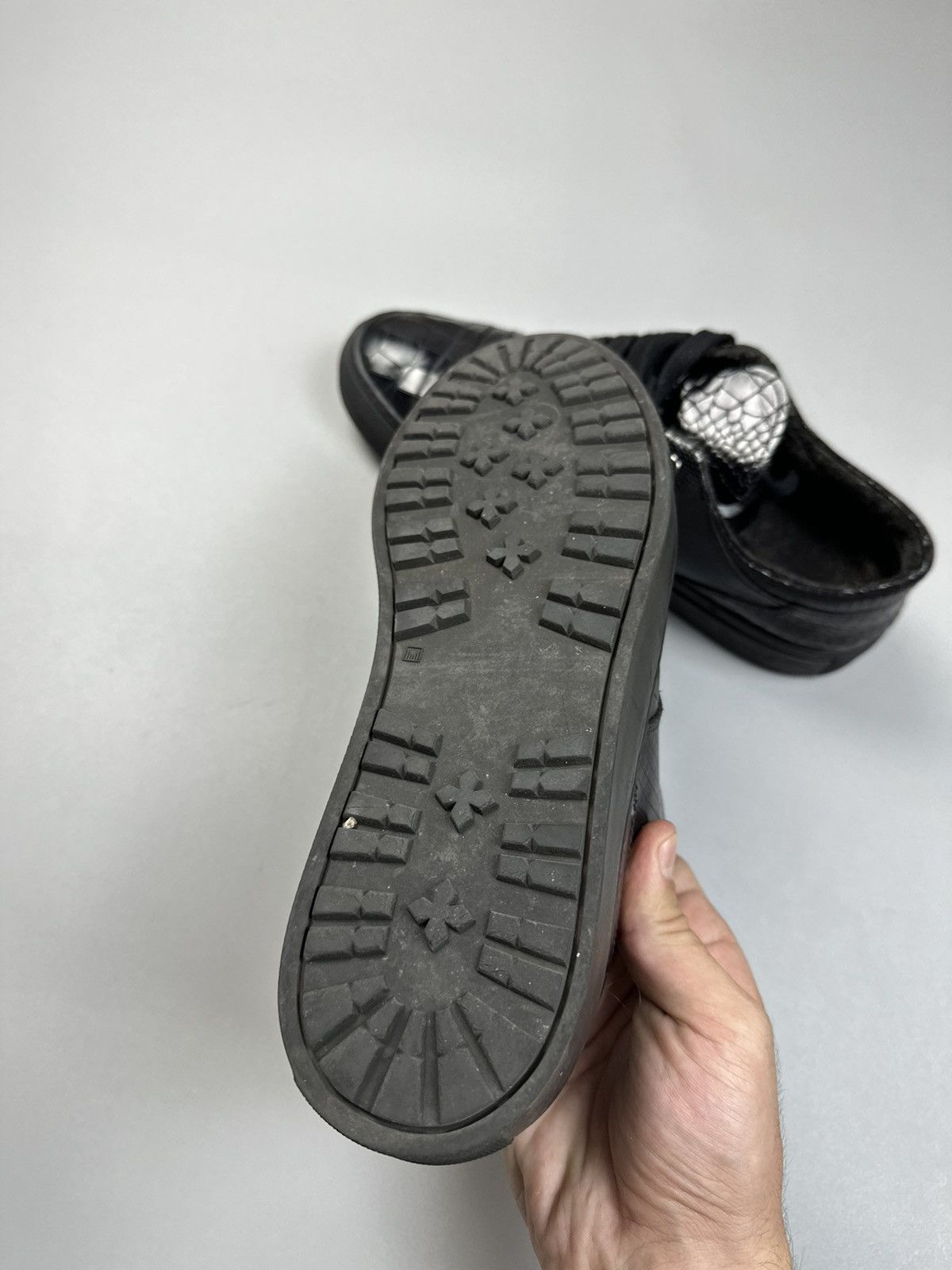 RoccoP Rocco P. Casual Sneakers black crock skin leather Size US 8.5 / EU 41-42 - 6 Thumbnail