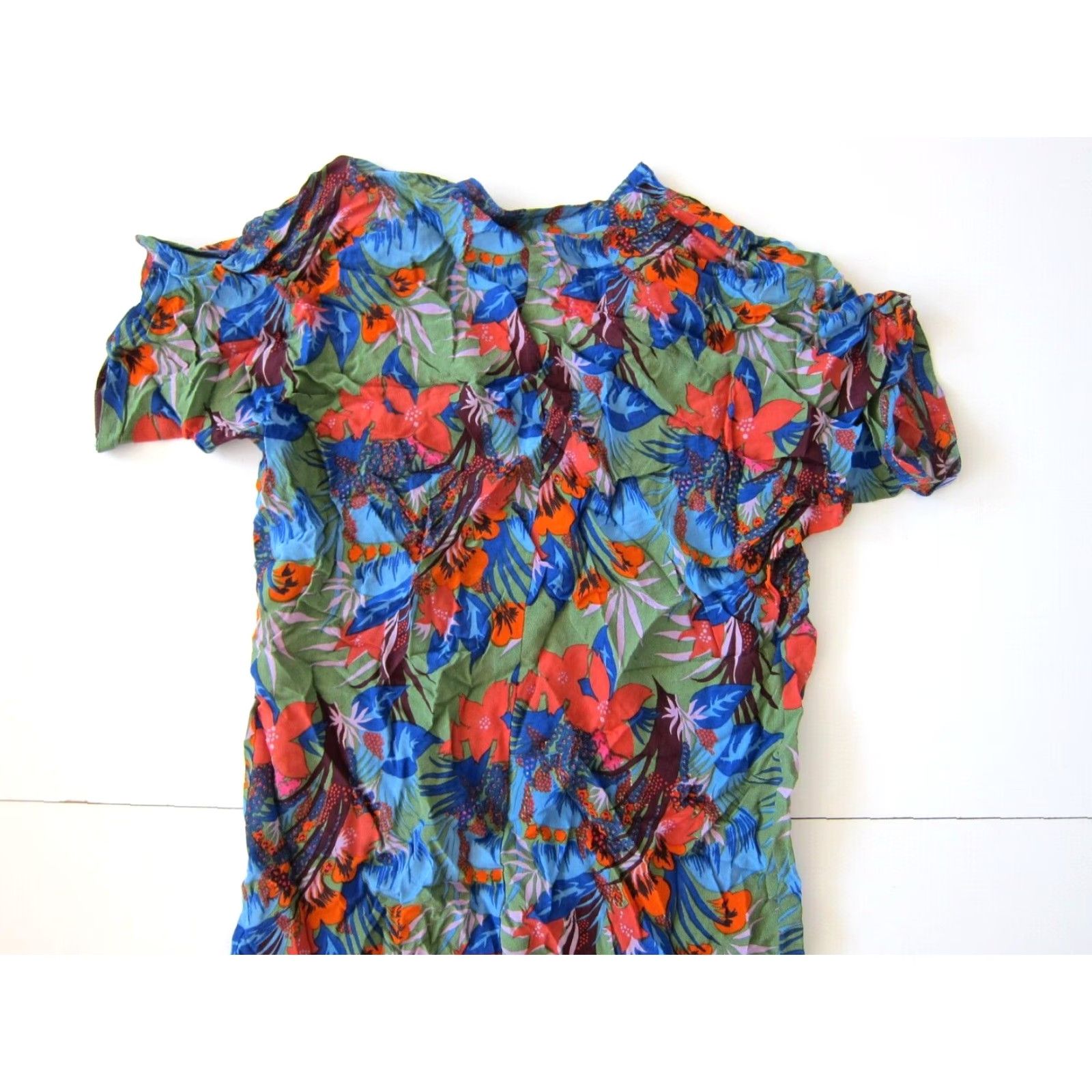 Vintage Vintage Back Street Silk Floral Short Sleeve Tunic Dress S-M Size 32" / US 10 / IT 46 - 6 Thumbnail
