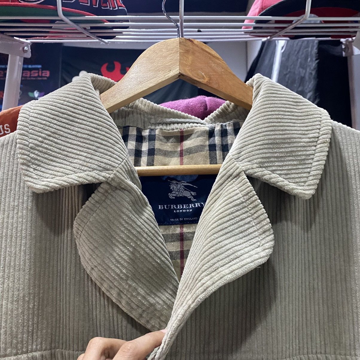 Burberry × Vintage VTG Burberry London Corduroy Open Collar Button Coat Jackets Size US XL / EU 56 / 4 - 11 Thumbnail