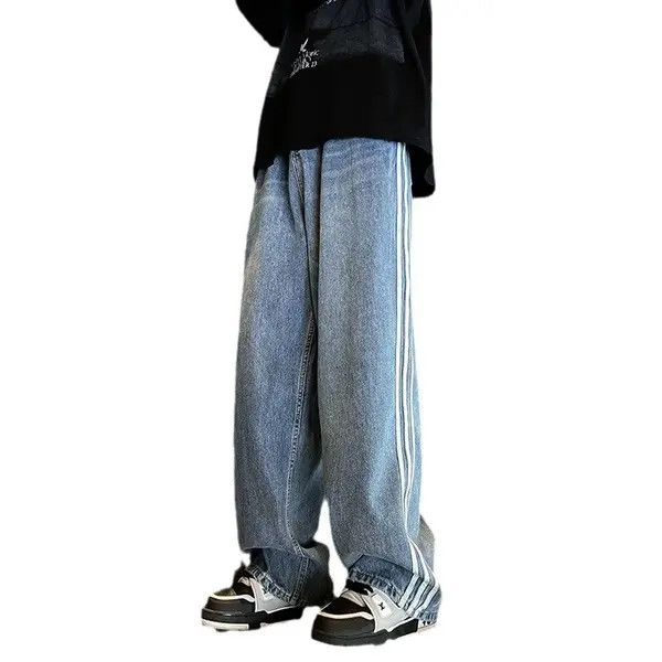 Japanese Brand Matsuzaka x Son Baggy Blue Track Denim Jeans Size US 34 / EU 50 - 5 Thumbnail