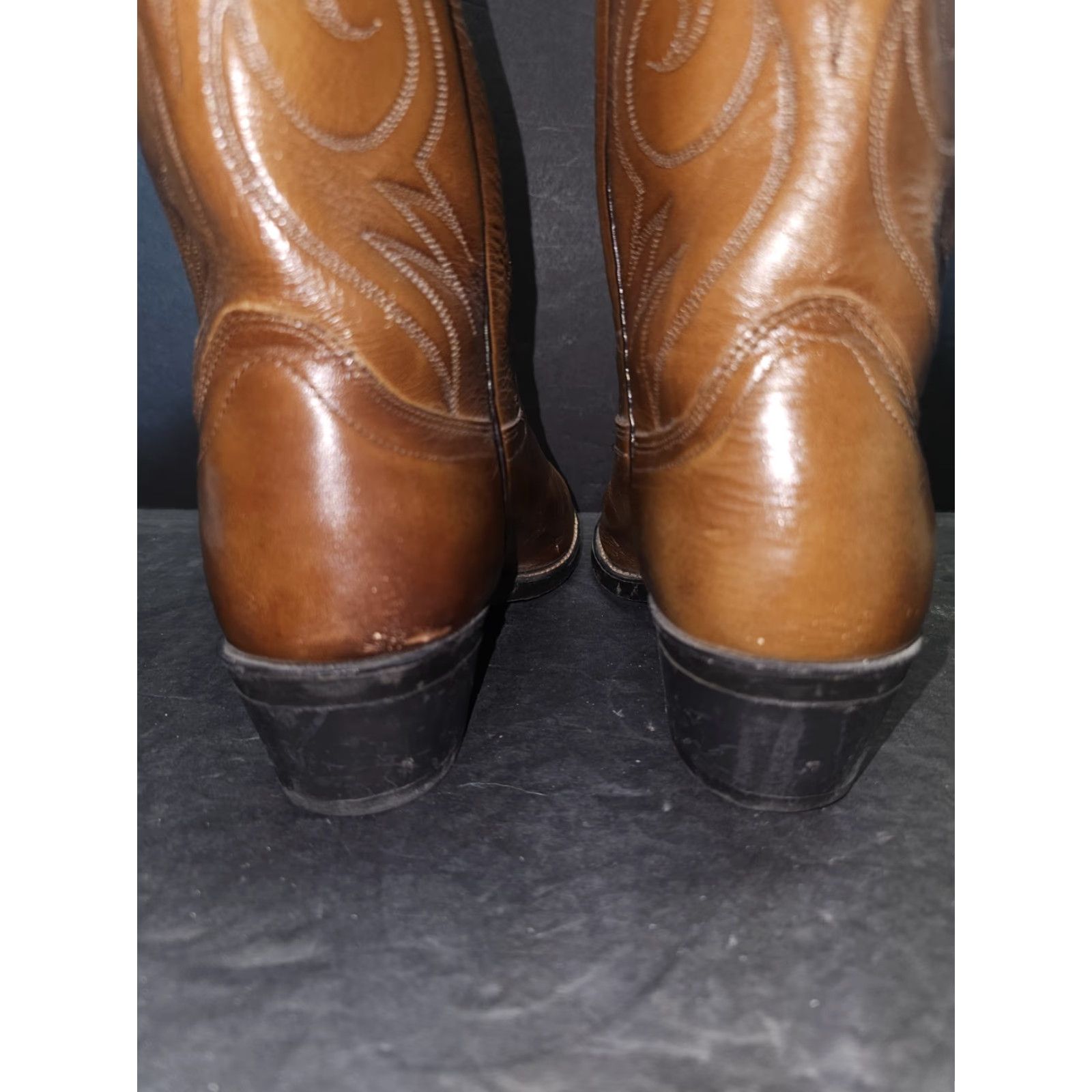 Vintage VINTAGE Acme Dingo Cowboy Western Boots Cognac Leather Pointed Toe Mens Size 9EW EW Brown Leather Western 80s Cowboy Mens Size US 8 / EU 41 - 6 Thumbnail