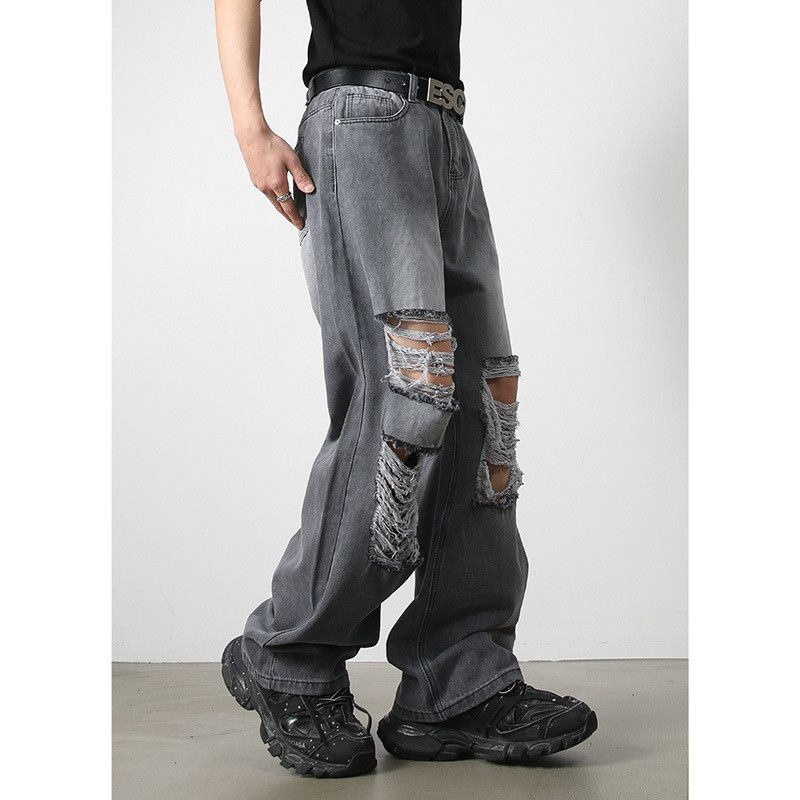 Vintage Men's Vintage Grey Distressed Jeans Size US 32 / EU 48 - 3 Thumbnail