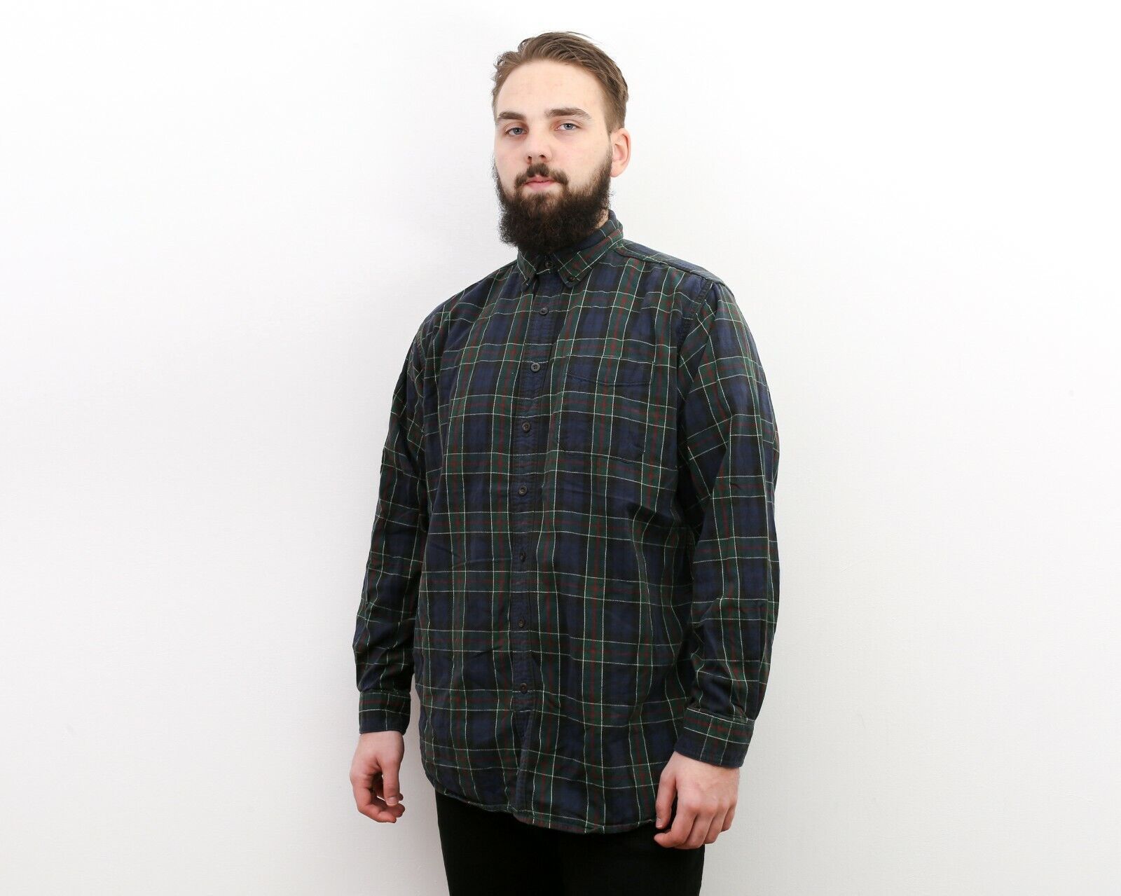 L.L. Bean × Vintage Men's L TALL Plaid Shirt Casual Button Up Flannel Longsleeve Size US L / EU 52-54 / 3 - 3 Thumbnail