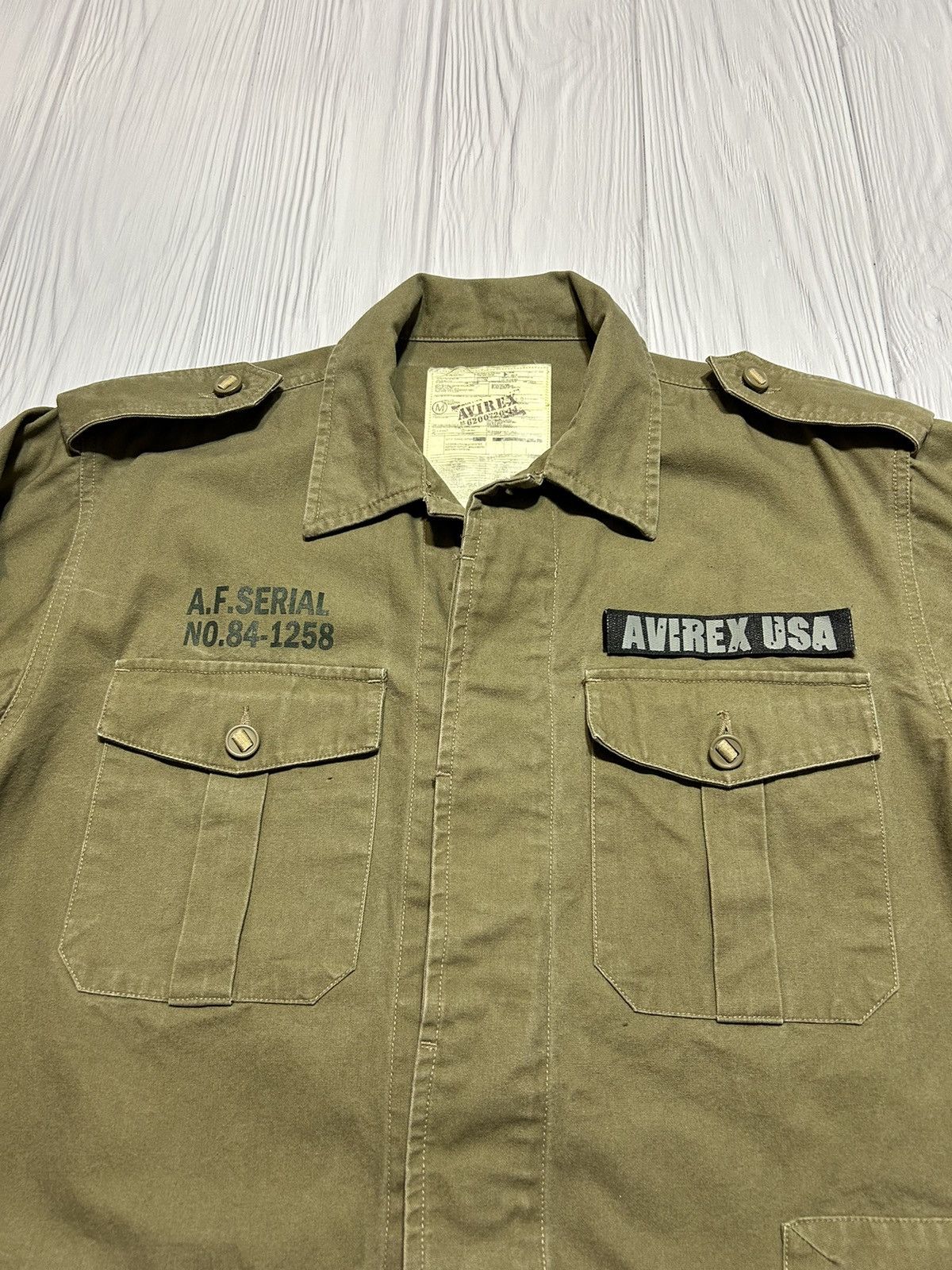 Avirex Vintage Military Avirex USA Army Patch Button Up Jacket Size US M / EU 48-50 / 2 - 8 Thumbnail