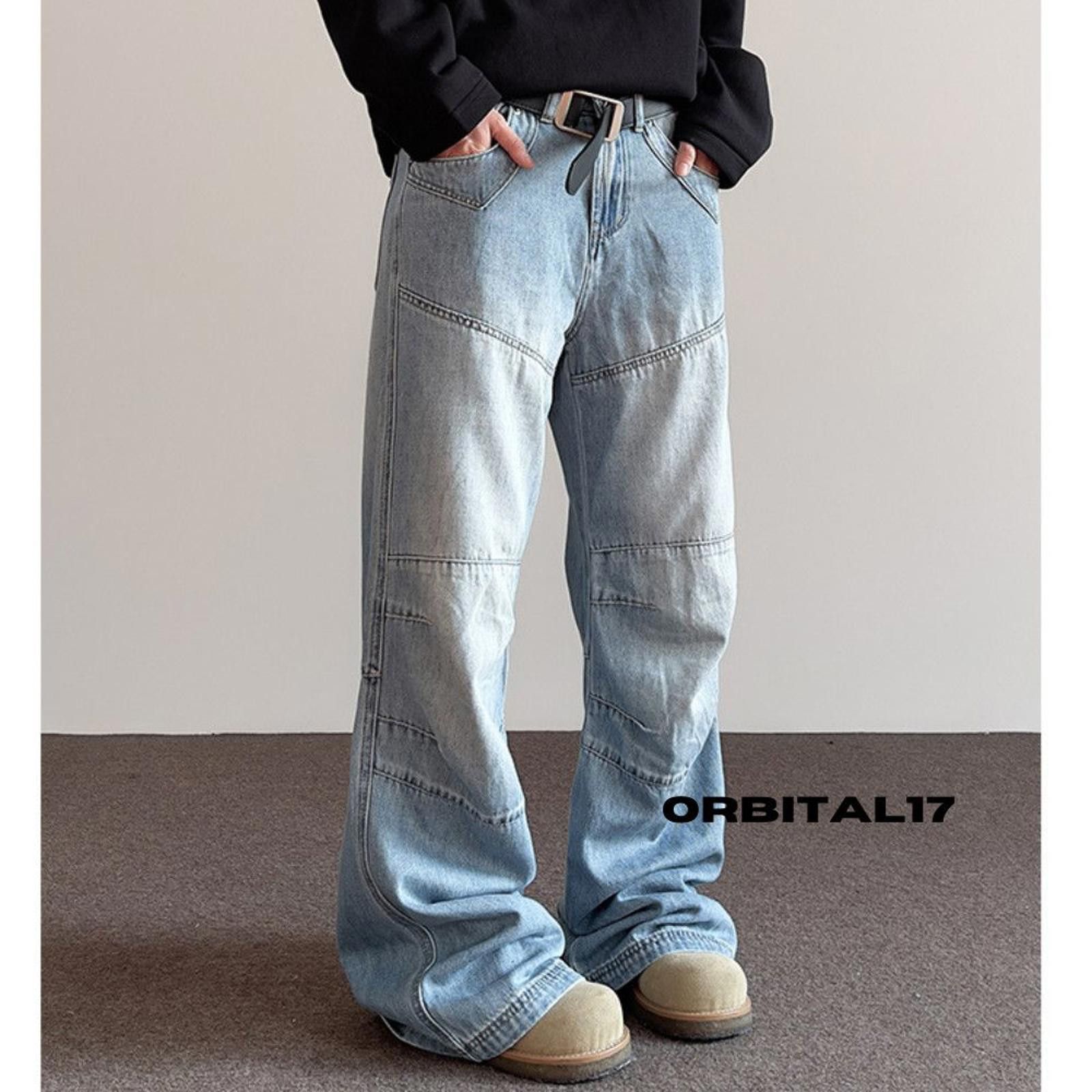 Vintage Light Blue Wide Leg Denim Jeans, Relaxed Fit Jeans Size US 30 / EU 46 - 6 Thumbnail