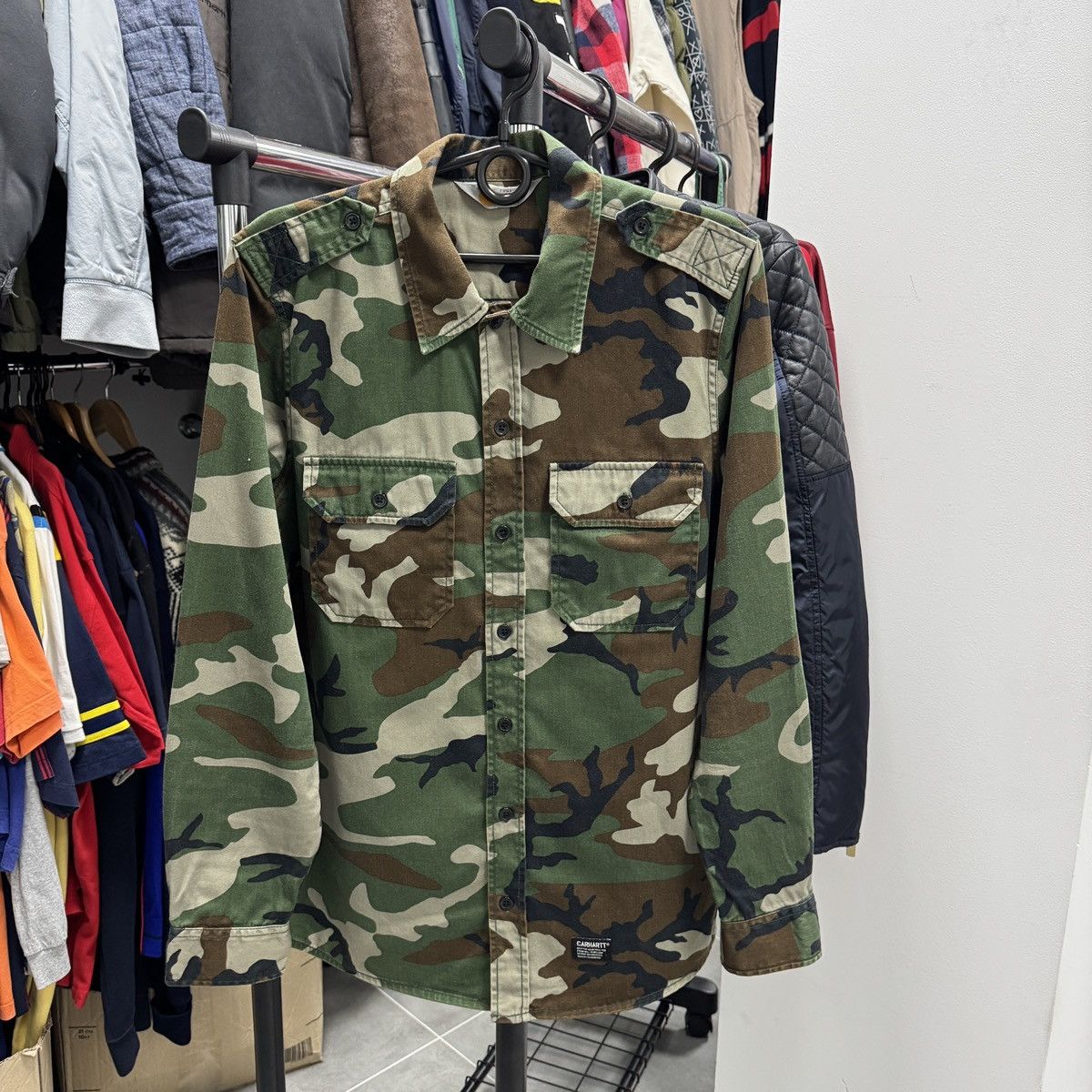 Carhartt Wip Carhartt WIP L/S Military Shirt Button Camouflage Men Size M Size US M / EU 48-50 / 2 - 2 Thumbnail