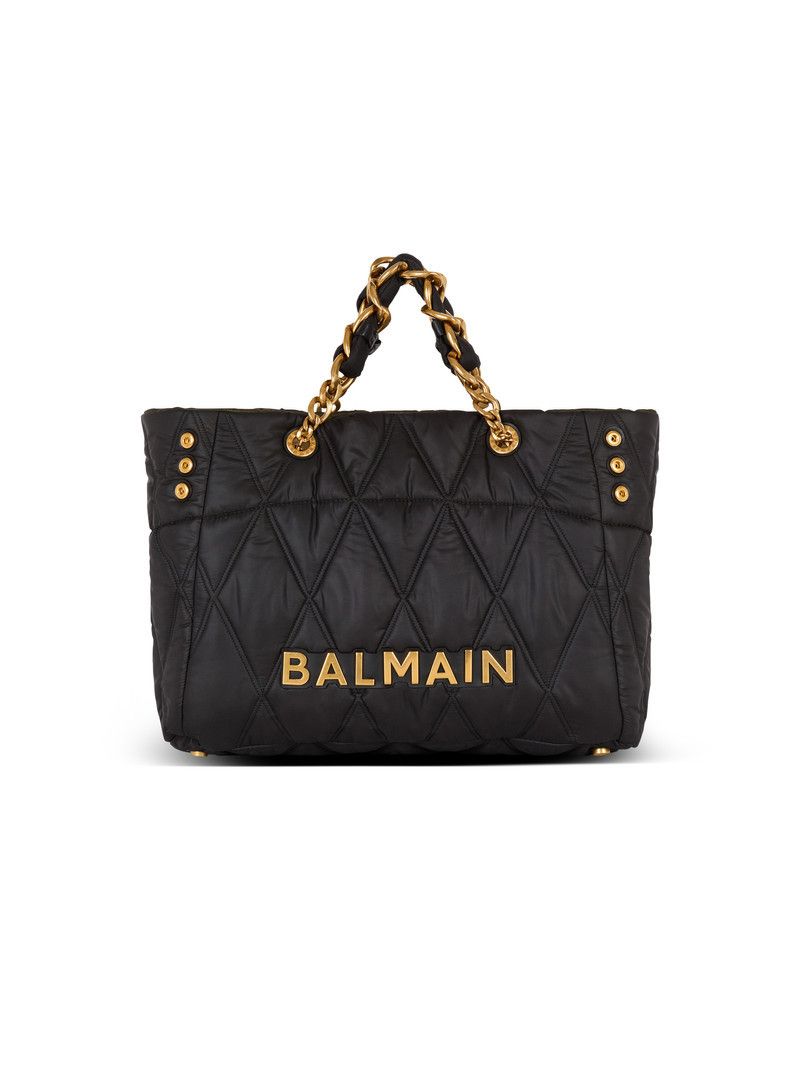 Balmain o1s1wg111225 Size:OS/1945 Soft Nylon Tote Bag in Black Size ONE SIZE - 1 Thumbnail