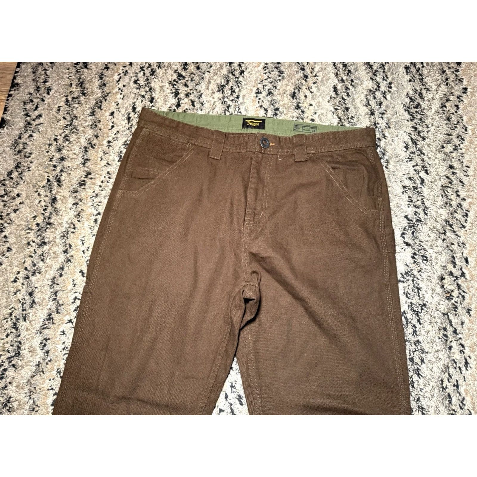 Vintage Seager Bison Pants Relaxed Fit Mens 38x34 Brown Canvas Work Pant Outdoors NICE!! Size US 38 / EU 54 - 5 Thumbnail