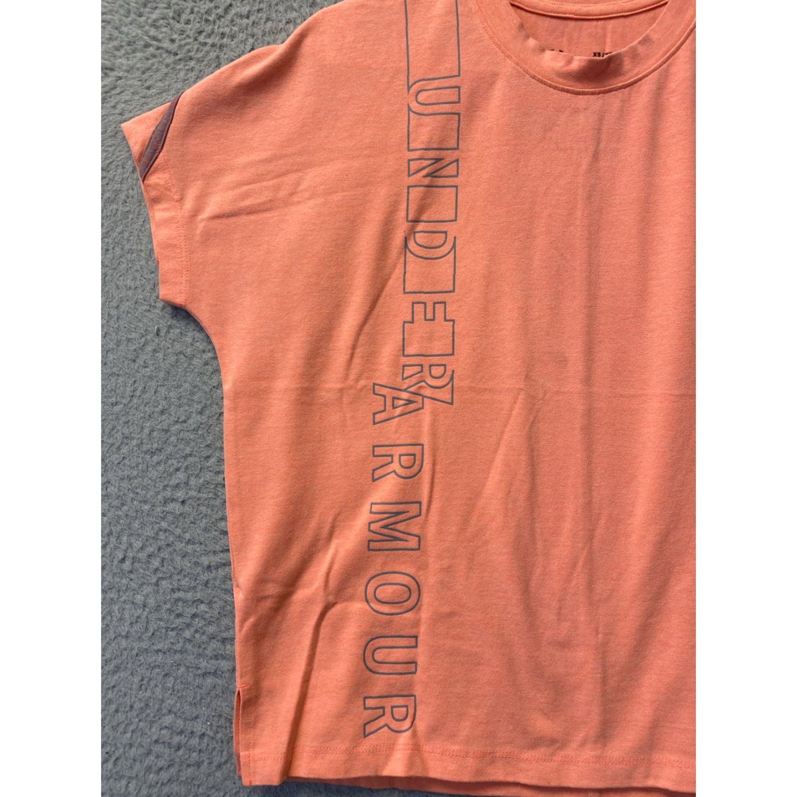 Under Armour Under Armour Shirt Womens XS Peach Short Sleeve Scoop Neck Basic Logo /105-38 Size XS / US 0-2 / IT 36-38 - 2 Thumbnail