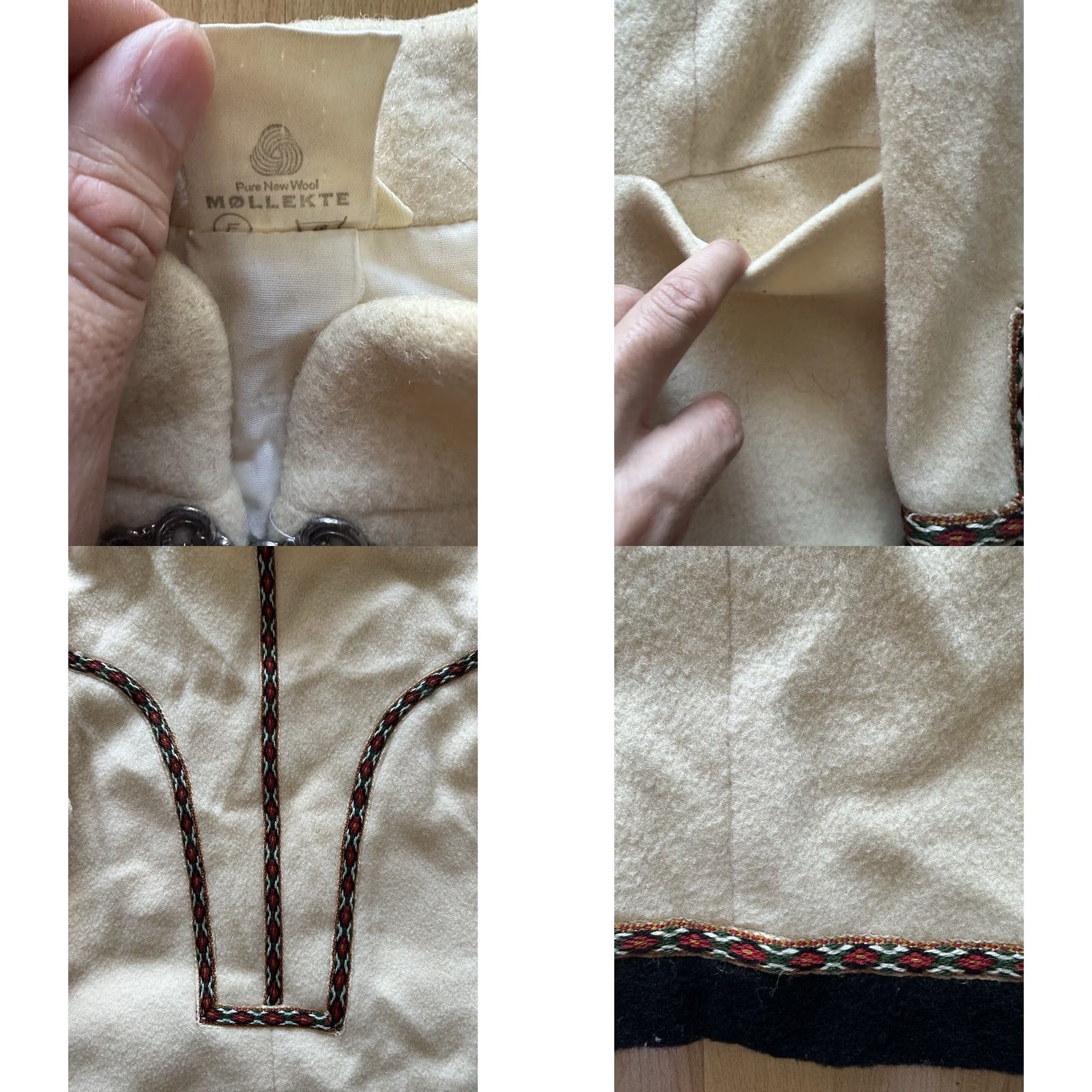 Vintage VINTAGE Evebofoss Firda Nordic Wool Sweater Cardigan Jacket Pewter Clasps Norway Jacket Womens S Ivory Cream Red Green Size S / US 4 / IT 40 - 8 Thumbnail