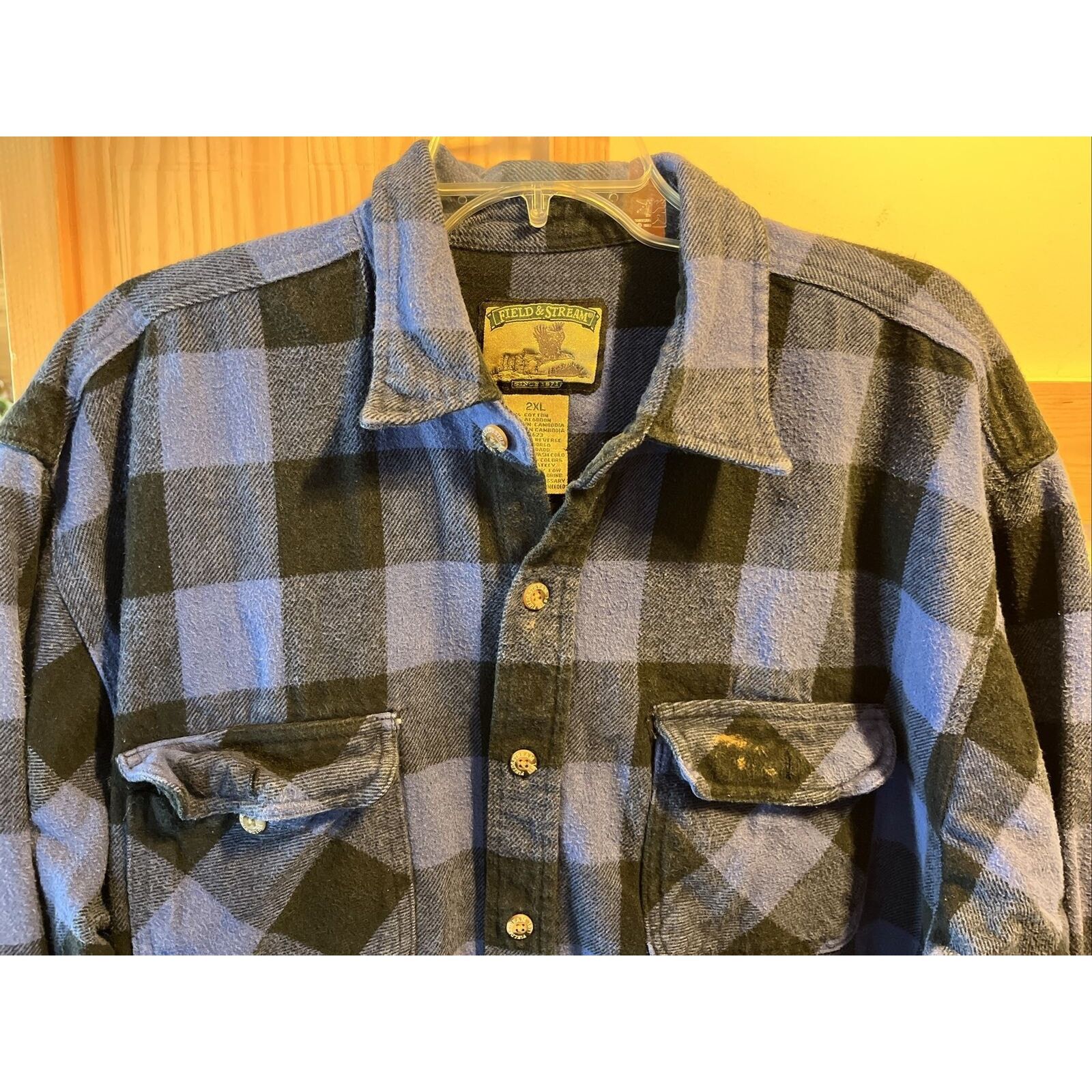 Field & Stream Field & Stream VTG men’s XXL blue plaid cotton flannel shirt Size US XXL / EU 58 / 5 - 7 Thumbnail