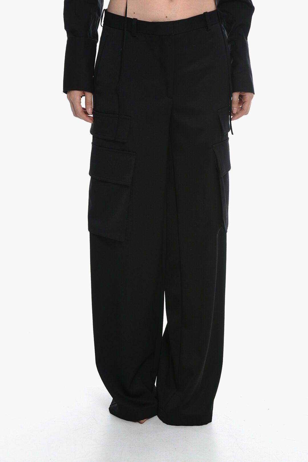 og1mm0524 Virgin Wool Cargo Pants in Black