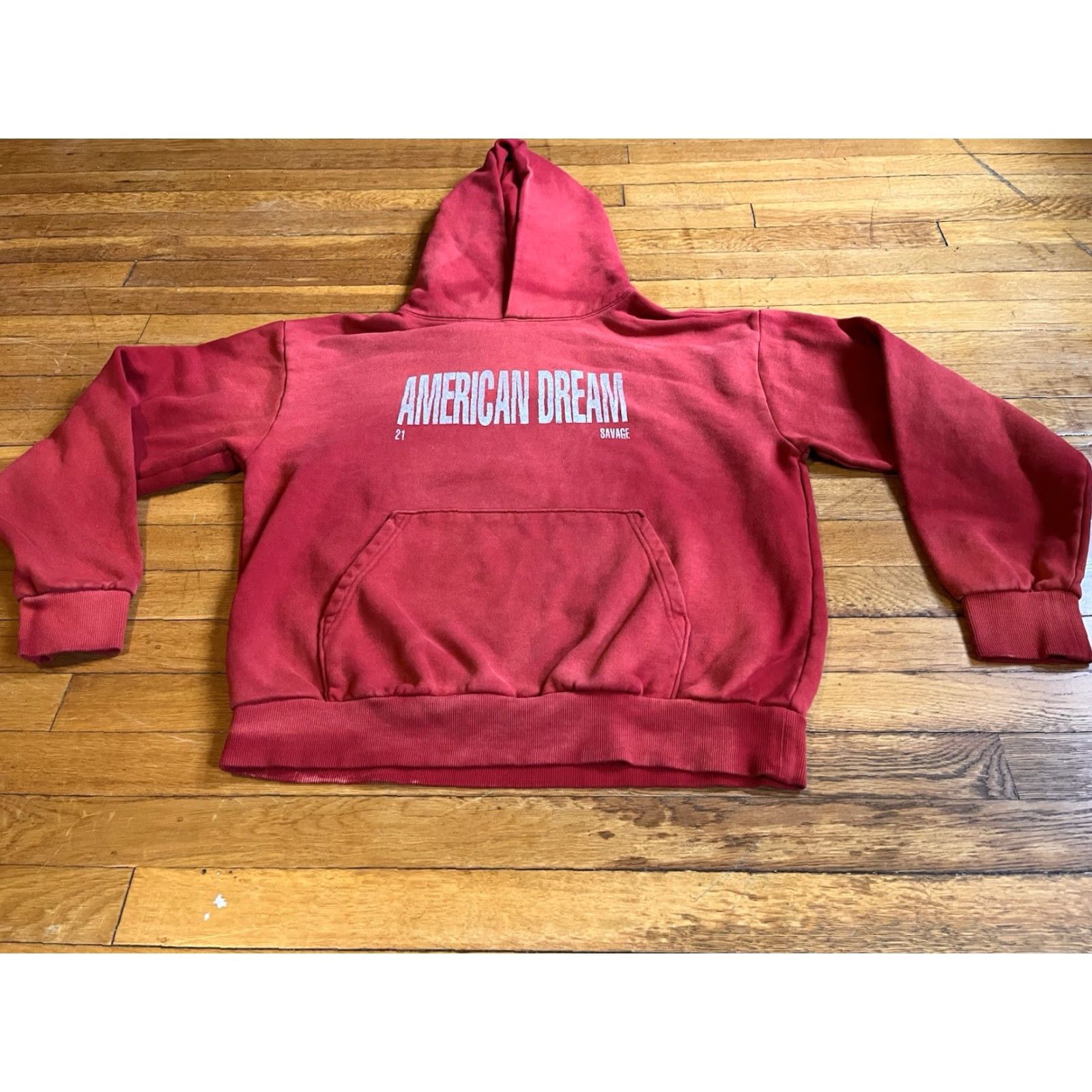 Vintage 21 Savage American Dream We The People Hoodie Men’s Large Red Logo Graphic Print Hooded Pockets 21 Savage Mens L Hoodie Size US L / EU 52-54 / 3 - 3 Thumbnail