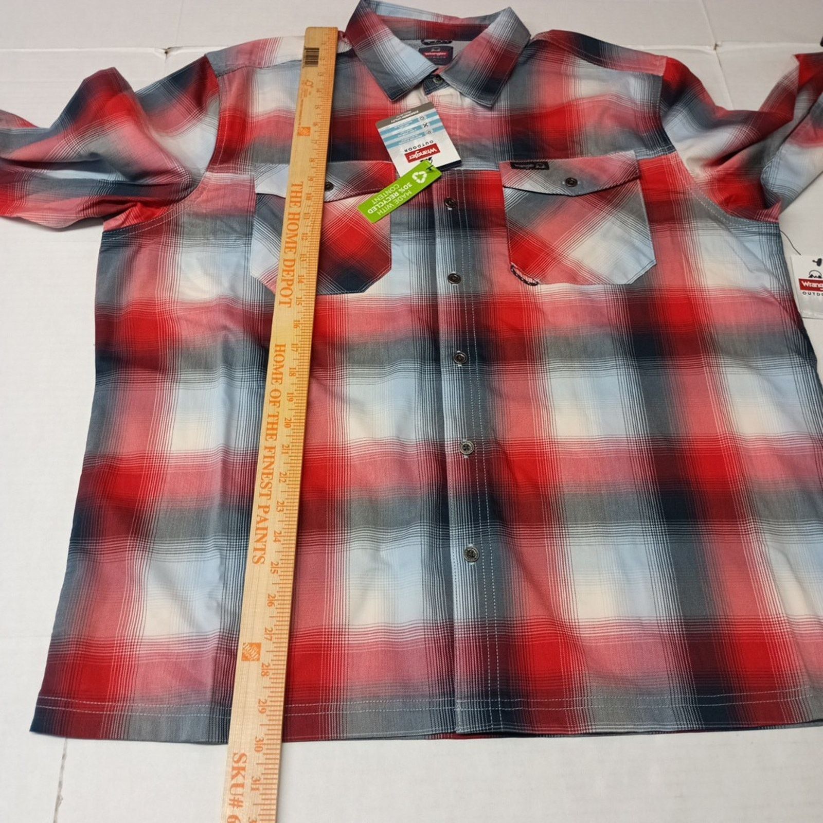 Wrangler Wrangler Shirt Men's XL Red Plaid Convertible Sleeves Shirt Size US XL / EU 56 / 4 - 8 Thumbnail