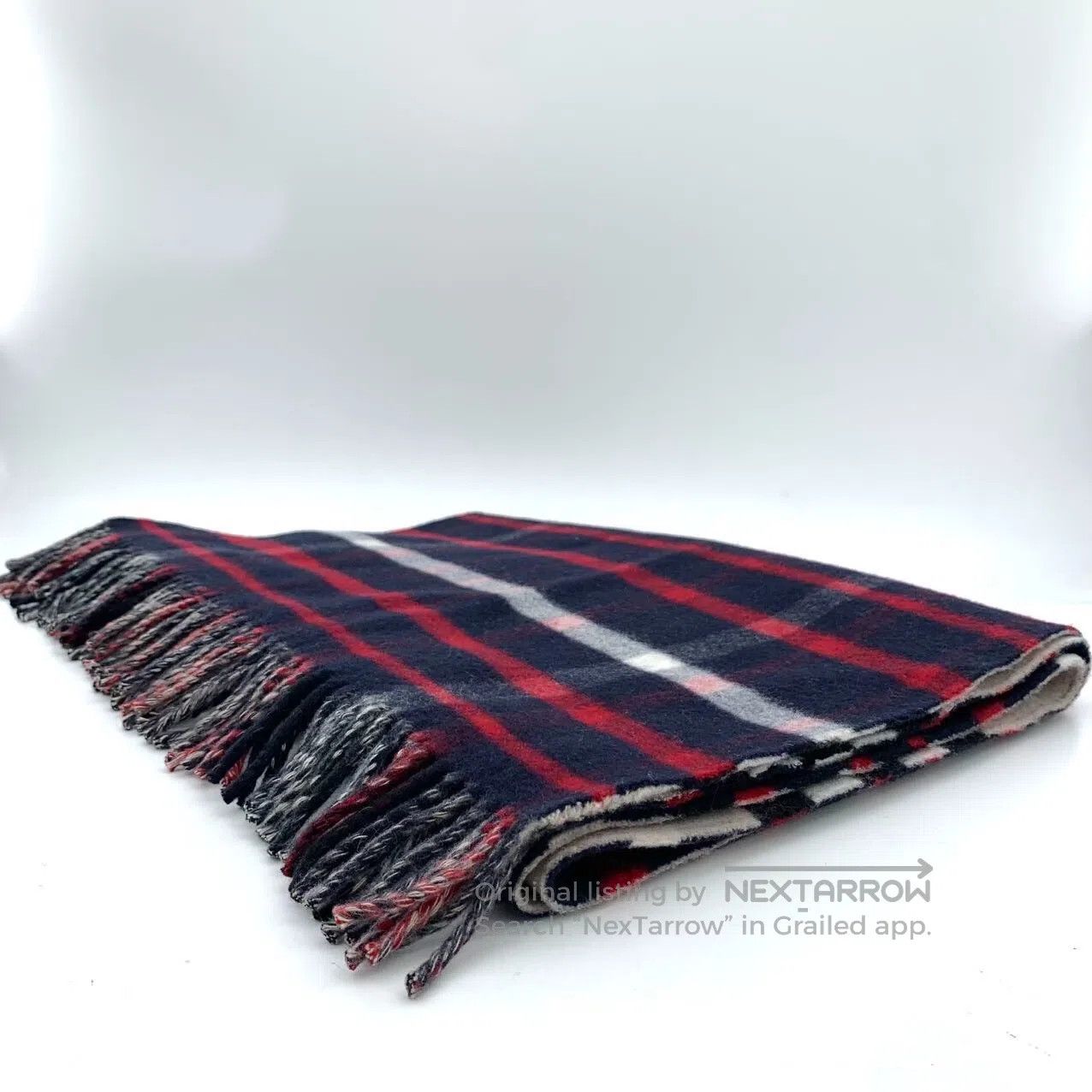 Burberry Burberry Multicolor Plaid Wool Fringe Scarf| Size ONE SIZE - 2 Thumbnail