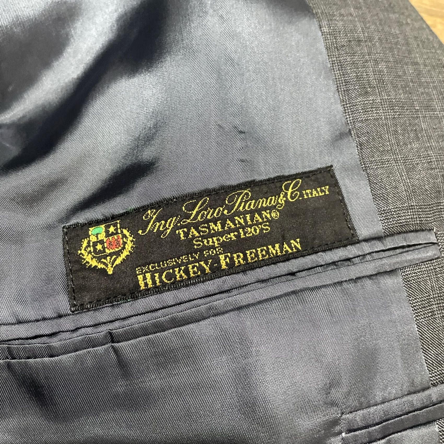 Vintage Hickey Freeman x Loro Piana Super 120s Gray Glen Sport Jacket Coat Sz 42R Blazer Size 42R - 3 Thumbnail