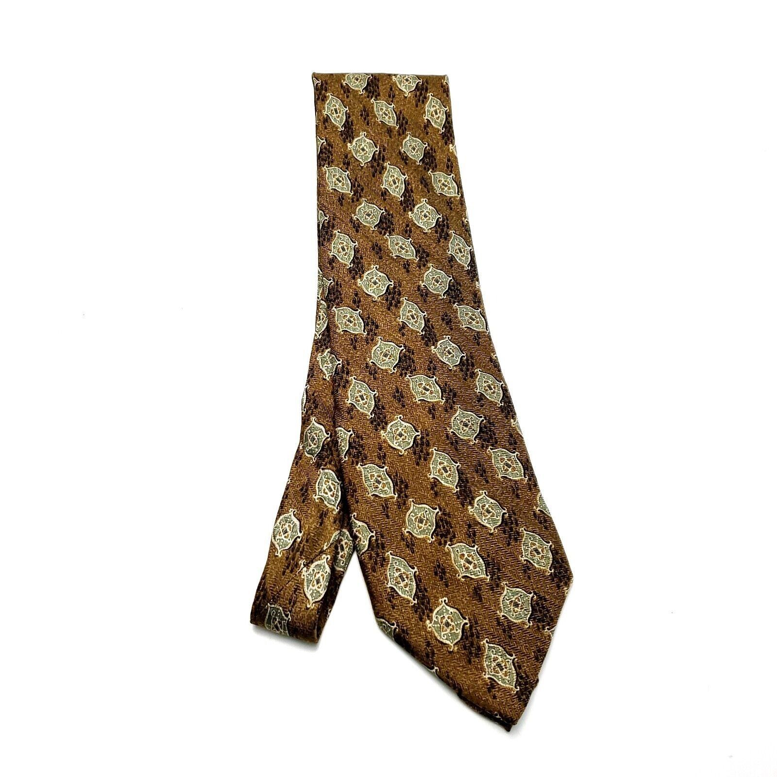 Joseph Abboud Joseph Abboud Silk Tie Textured Brown Geometric Size ONE SIZE - 6 Thumbnail