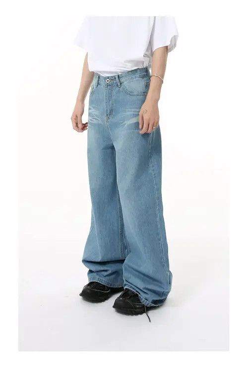 Japanese Brand × Jean Japanese retro washed wide-leg cleanfit straight jeans Size US 32 / EU 48 - 4 Thumbnail