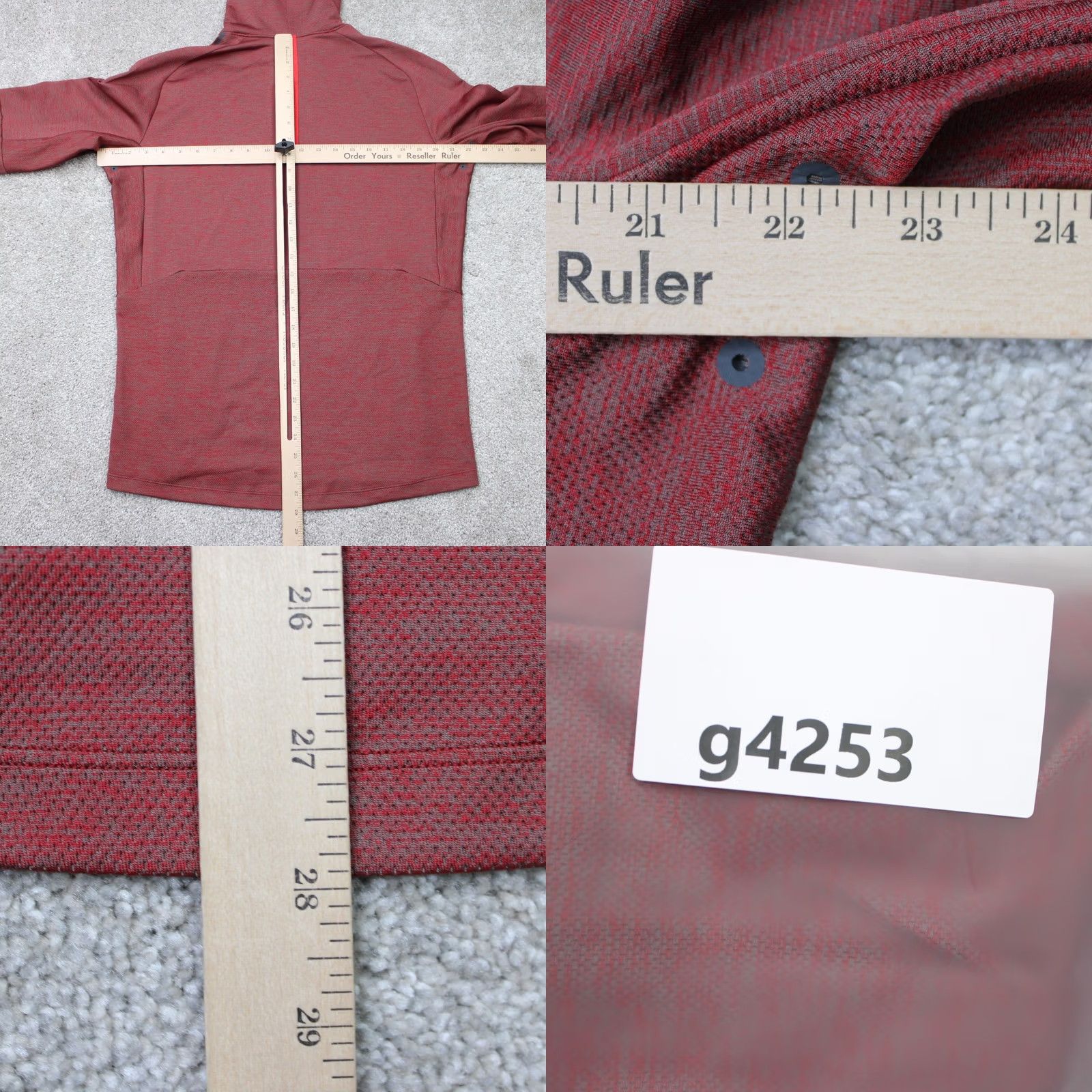 Lululemon Lululemon Hoodie Mens Medium red Textured Tech Hooded Sweatshirt Vented Pullover Size US M / EU 48-50 / 2 - 9 Thumbnail